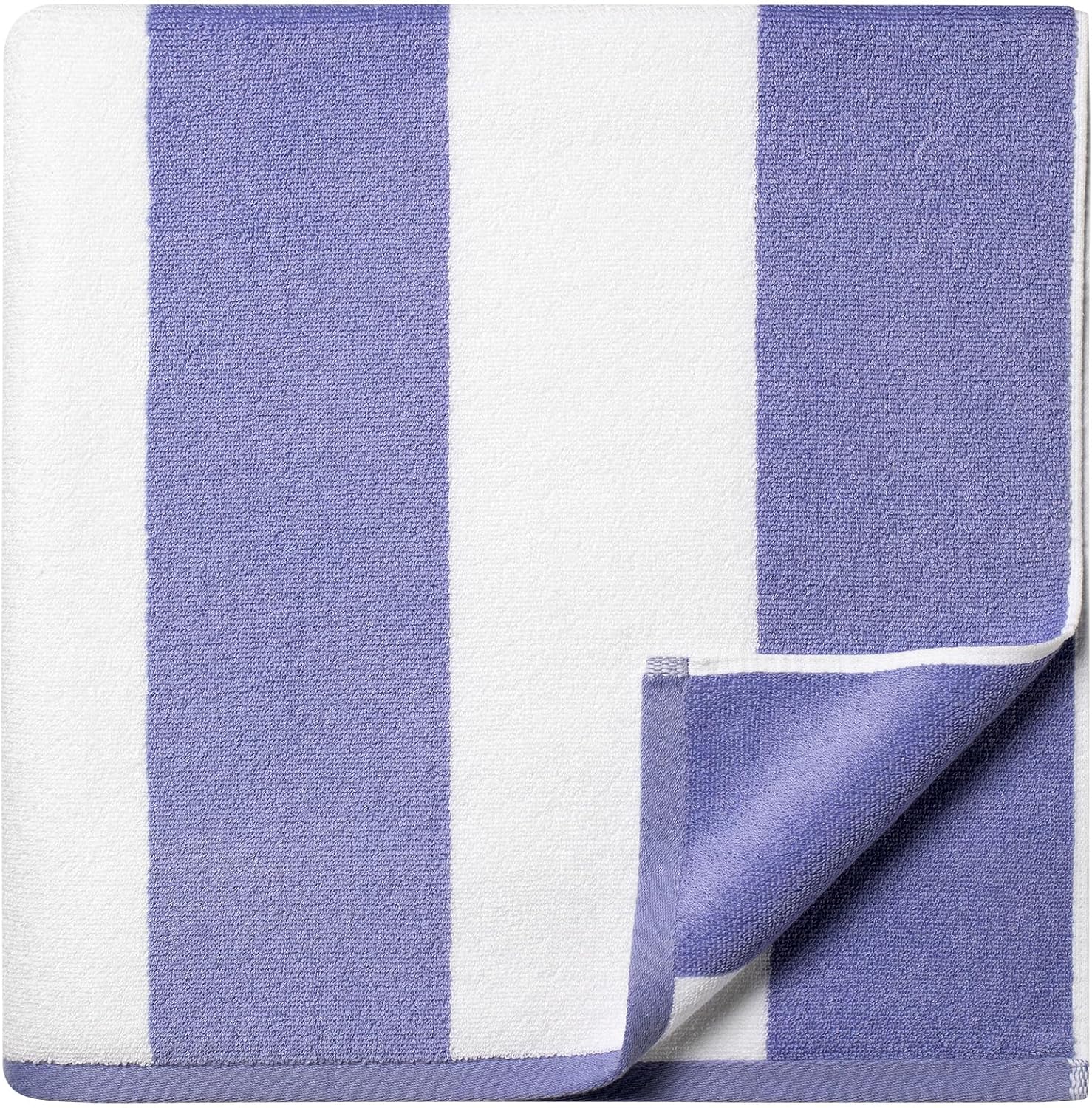 WEDPLAN Cotton Oversized Beach Towel - 40 x70 Inch Extra Large Striped Pool Towel, Big Soft Terry Cloth Blue Cabana Swim Towel