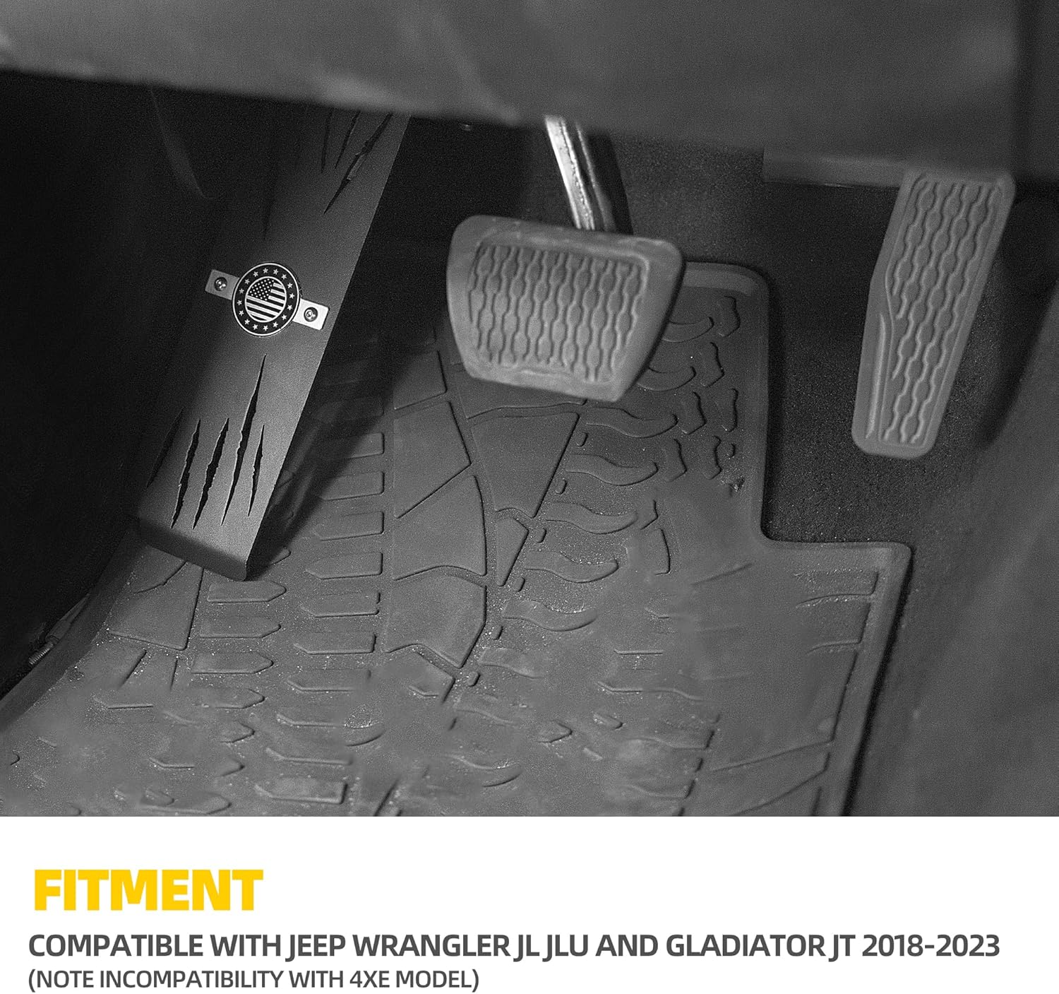 Internal Dead Pedal Driver Left Foot Rest Pedal for 2018-2024 Jeep Wrangler JL JLU Gladiator JT (NOT Fit for 4xe Model), Adjustable Anti-Slip Side Kick Panel Accessories