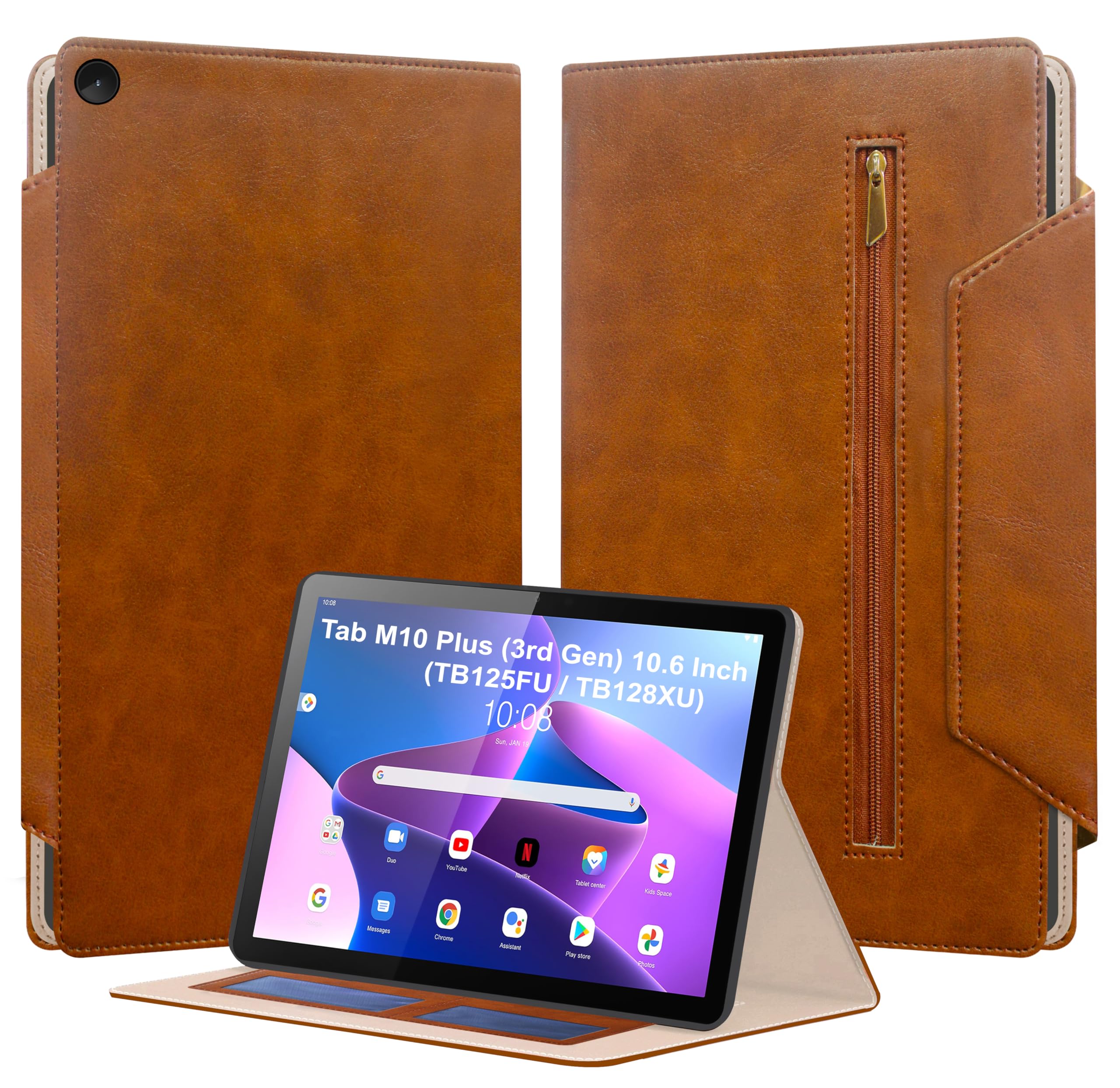 TGK Flip Case Cover for Lenovo Tab M10 Plus 3rd Gen 10.6 Inch TB125FU TB128XU with Front Pocket & Credit Card Slots (Black) (B0CZJ26V41) Amazon Price History, Amazon Price Tracker