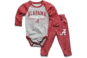 Wes and Willy Baby Boy Alabama Crimson Tide College Fan One-Piece and Pant Set