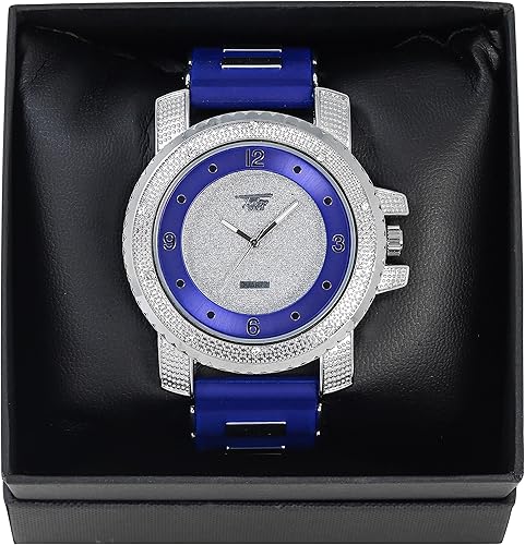 Miniatura 5 de Techno Pave Reloj inspirado en Hip Hop para hombre, con diseño de reloj Bling-ed Out, tamaño de la caja de 2.047 in, movimiento de cuarzo, plateado