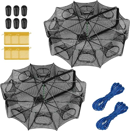 Miniatura 10 de Trampa de carnada para pesca QualyQualy, red de pesca para cangrejos, trampa de pesca para pececillos/cangrejos/camarones/cangrejos de río con