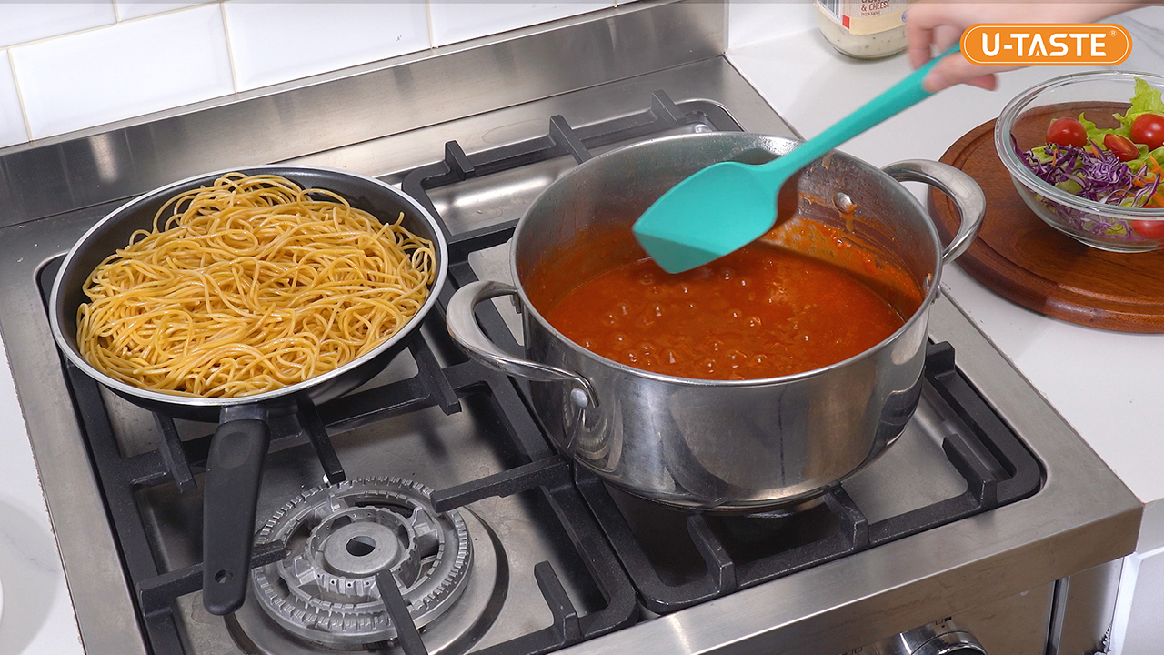 U-Taste Spatole in Silicone Set di 3: 315℃ Resistente al Calore, Gomma Flessibile senza BPA Spatola, Raschietto per Pentole Antiaderenti per Cucina Cottura Miscelazione (Acqua Sky