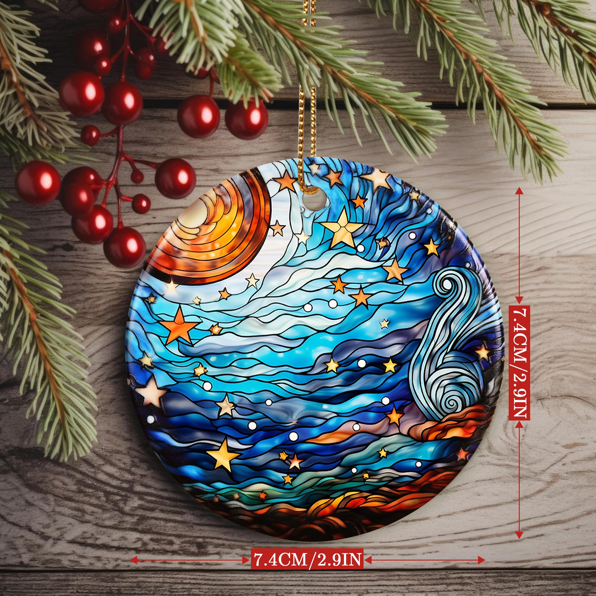 Amazon.co.jp: クリスマスオーナメント ゴッホ 星月夜 オーナメント