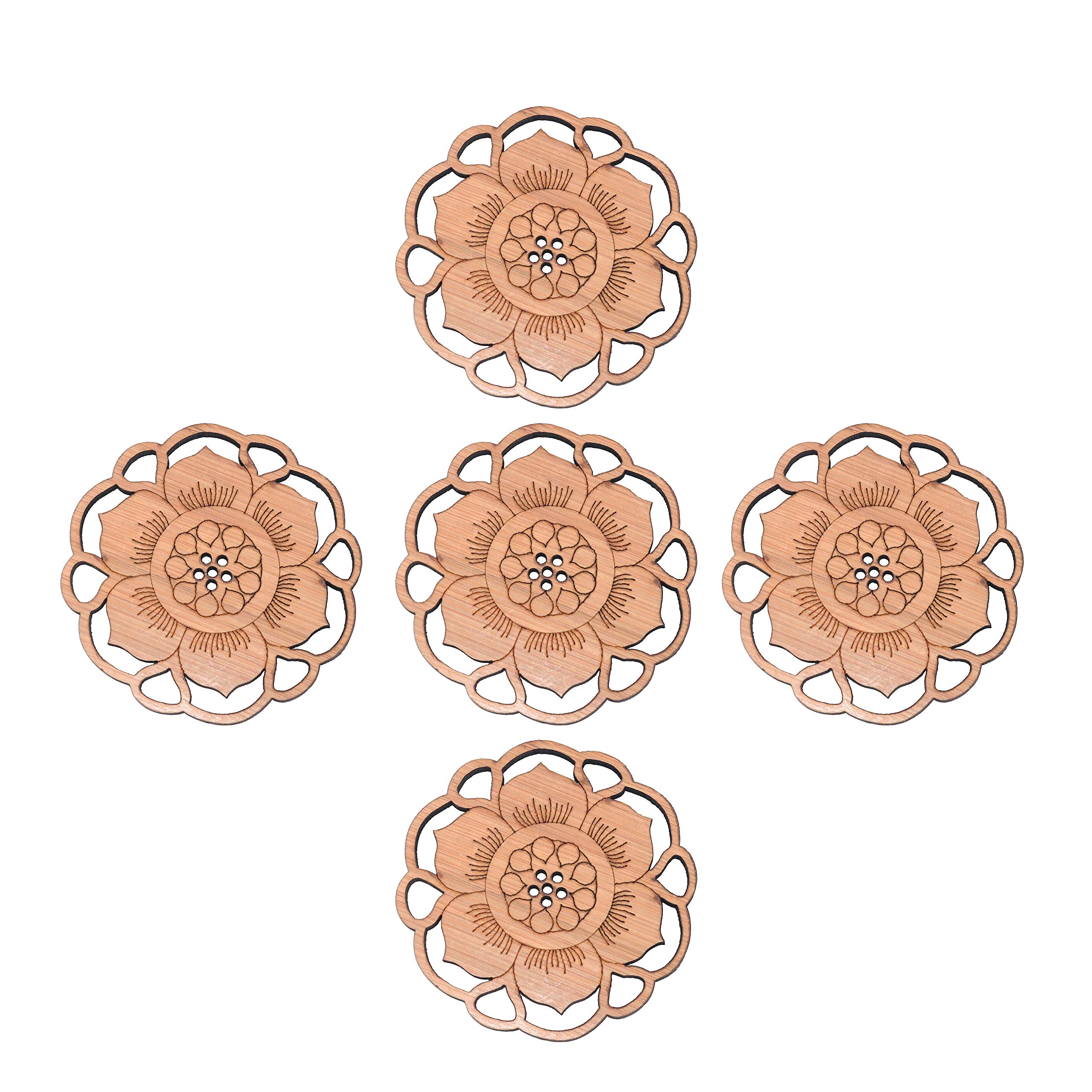 Pofet 2# Chinese Six Petals Lotus Bamboo Mat Bamboo Coasters Teacup Saucers Sets Round Handmade Tea Cup Mat For Kungfu Tea