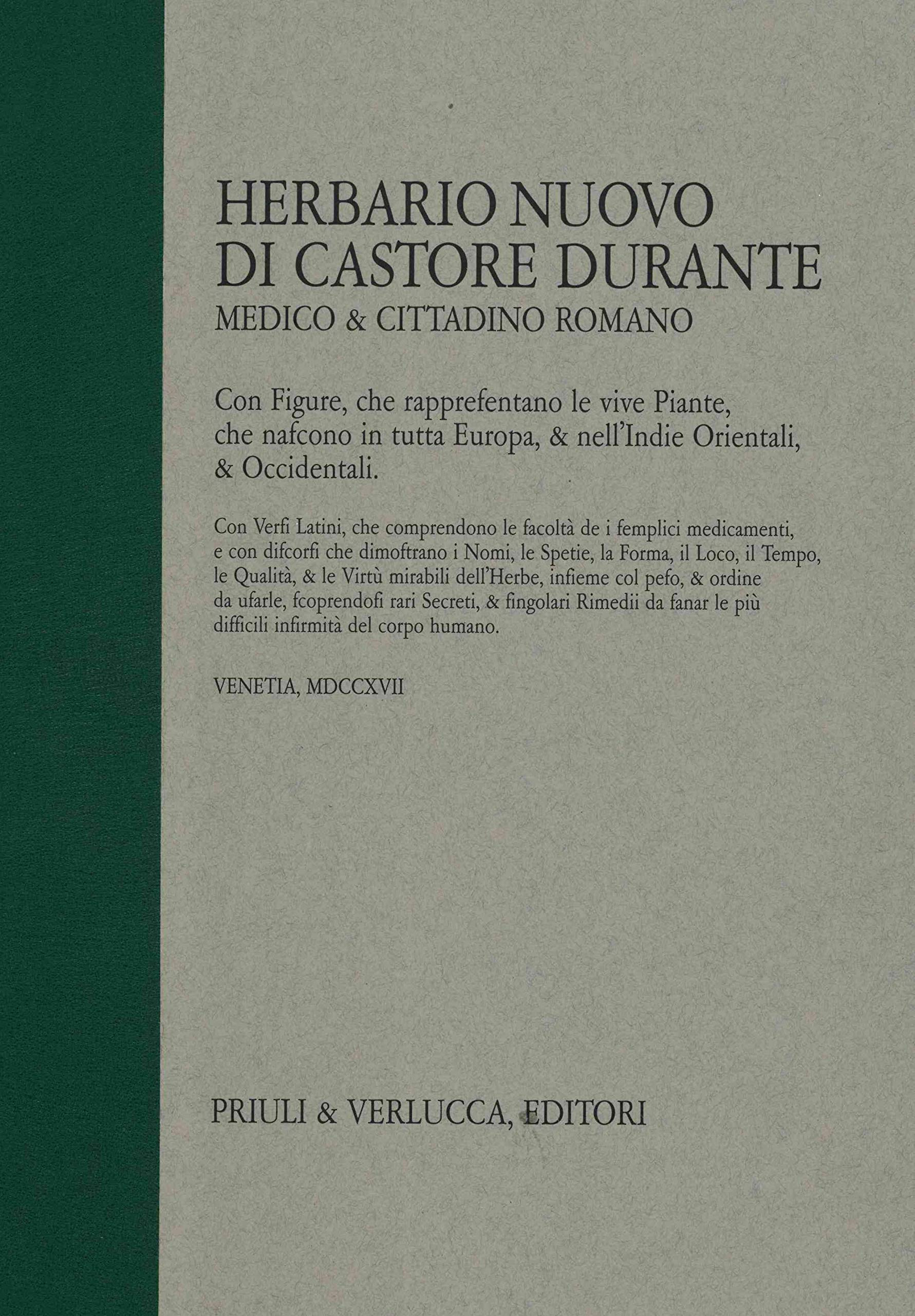 Herbario nuovo di Castore Durante (Ediz. in anastatica)