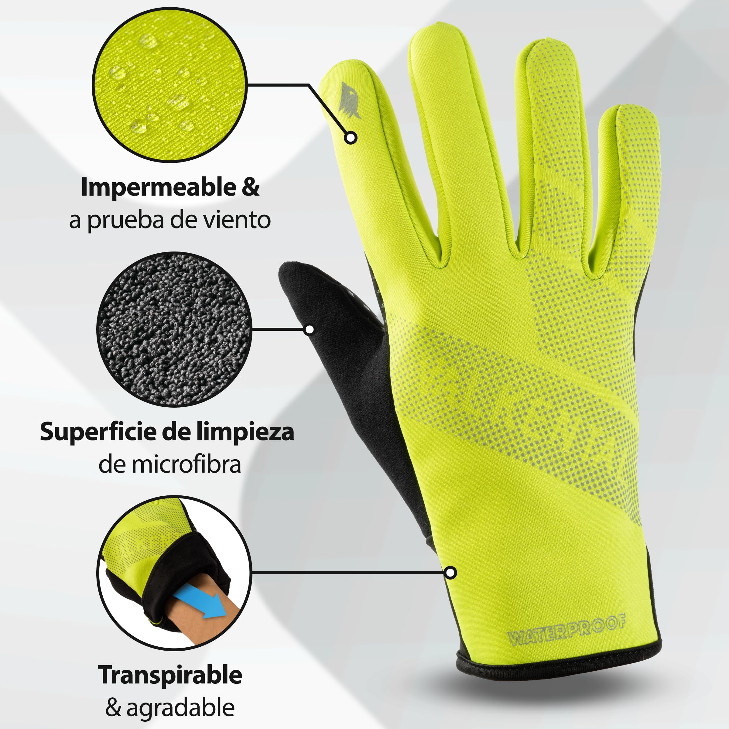 Valkental® GloRider - Guantes de ciclismo resistentes al viento, acolchados y adherentes | Guantes de invierno y guantes de transición [hombres y mujeres] con función táctil - GloRider