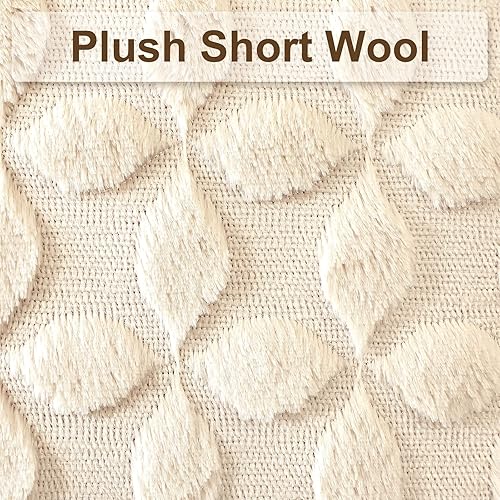 Miniatura 4 de OTOSTAR Juego de 2 fundas de cojín decorativas de terciopelo de lana suave y corta con patrón de flores en 3D, fundas de cojín para sofá de sala de