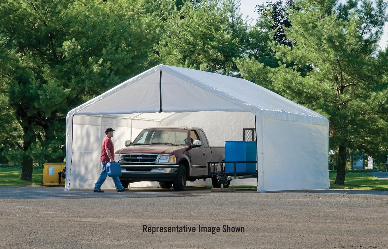 ShelterLogic SuperMax Canopy Enclosure Kit, White, 18 × 20 ft. (Frame and Canopy Sold Separately)