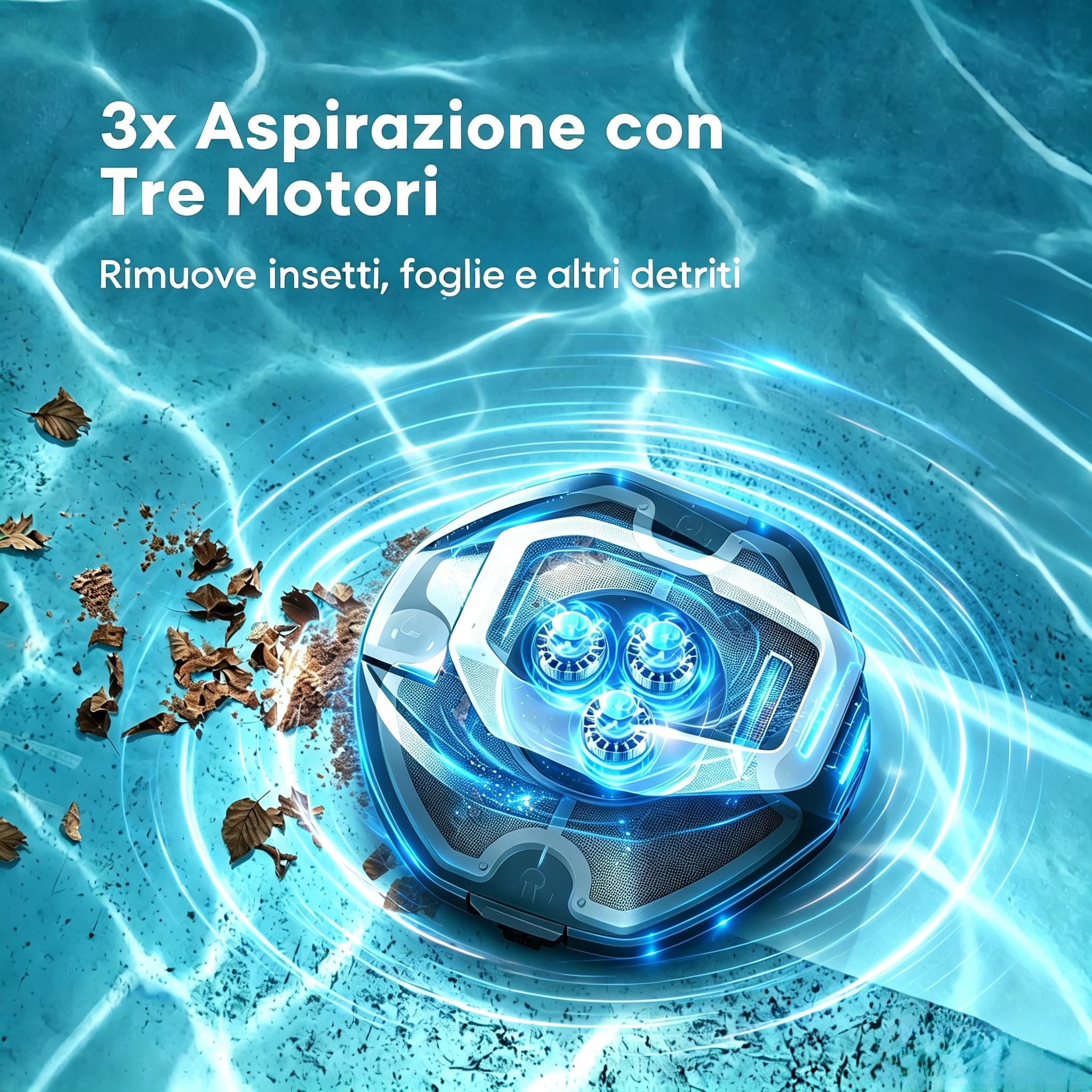 Robot Piscina Pooleco 10s, Robot Pulitore per Piscina Senza Fili 90min, Controllo Via Applicazione e a Distanza, Auto-Parking, per Tutte Le Superfici di Piscine Fuori Terra e Interrate Fino a 80㎡