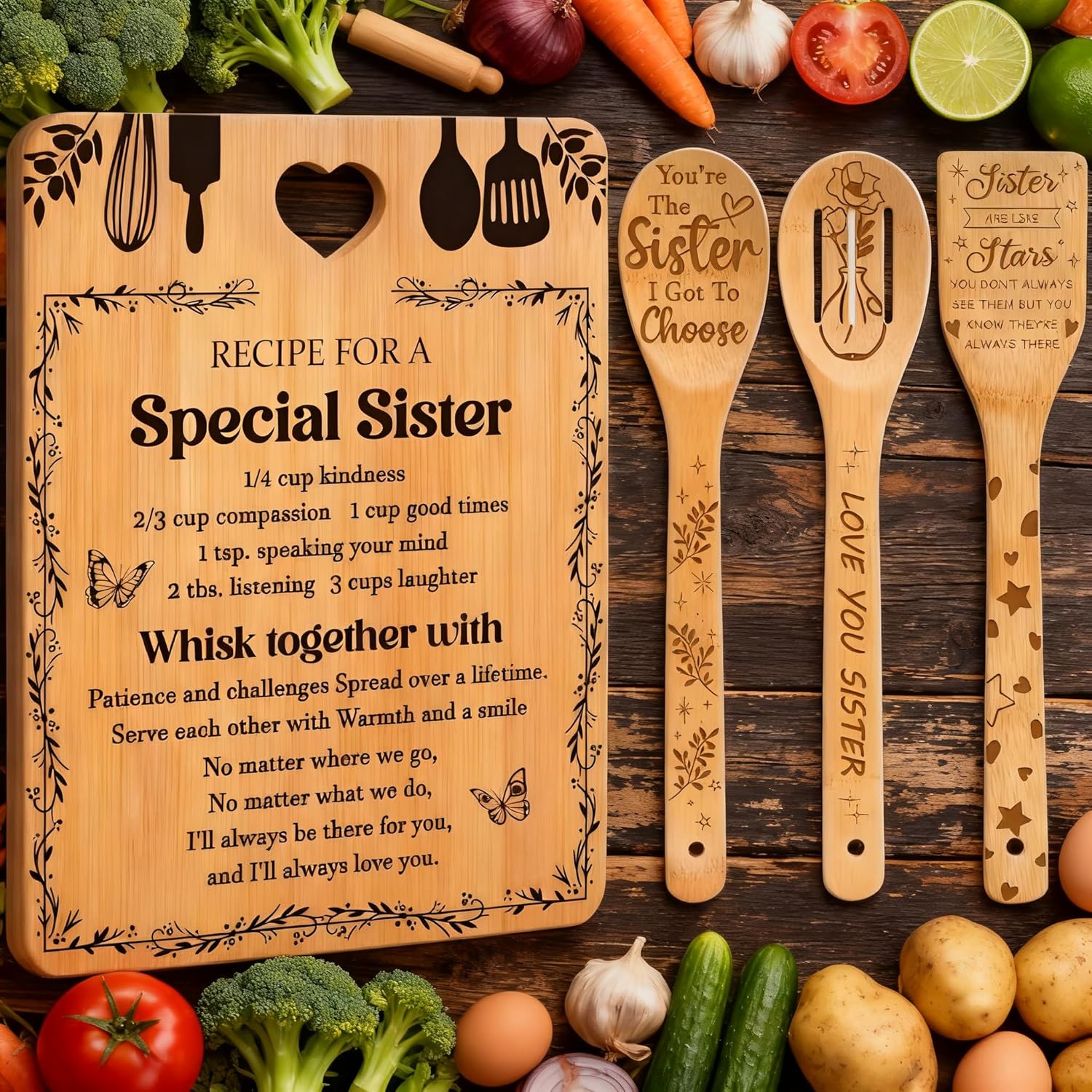 Personalized Cutting Board, Birthday Gift for Sister, Sisters Gifts from Sister, Unique Birthday Gifts for Sister, Big Sister Gifts, Sister Birthday Gifts from Sister, Happy Birthday Sister