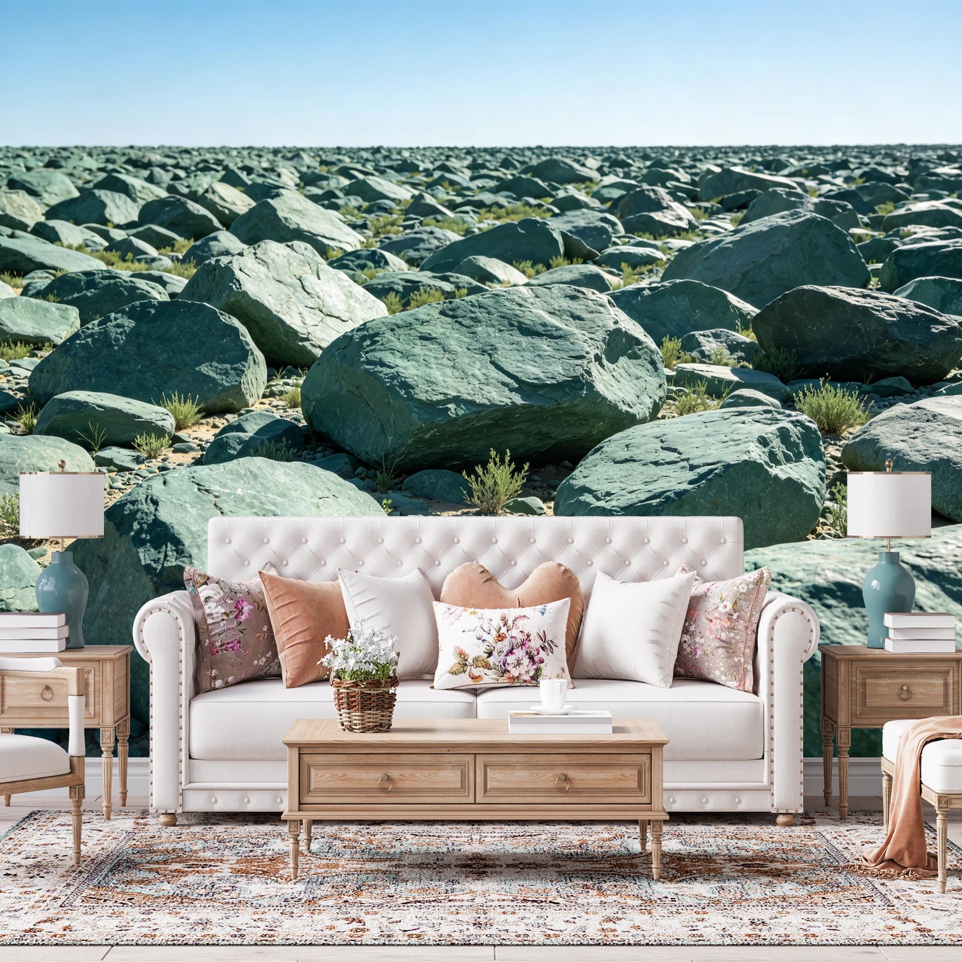 Papier Peint 3D Désert De Pierre Mural Paysage 265Cmx280Cm(Wxh) Papier Peint Intissé Pour Salon, Chambre, Art Moderne, Panoramique, Décoration Murale Hd - Ne Pas Décoller Et Coller, Pierre, Natu