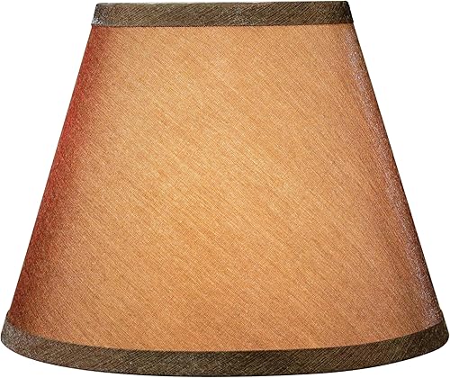 Miniatura 2 de Aspen Creative 32429, pantalla de lámpara Empire de tapa dura, 5 pulgadas superior x 9 pulgadas inferior x 7 pulgadas inclinada, tela marrón con