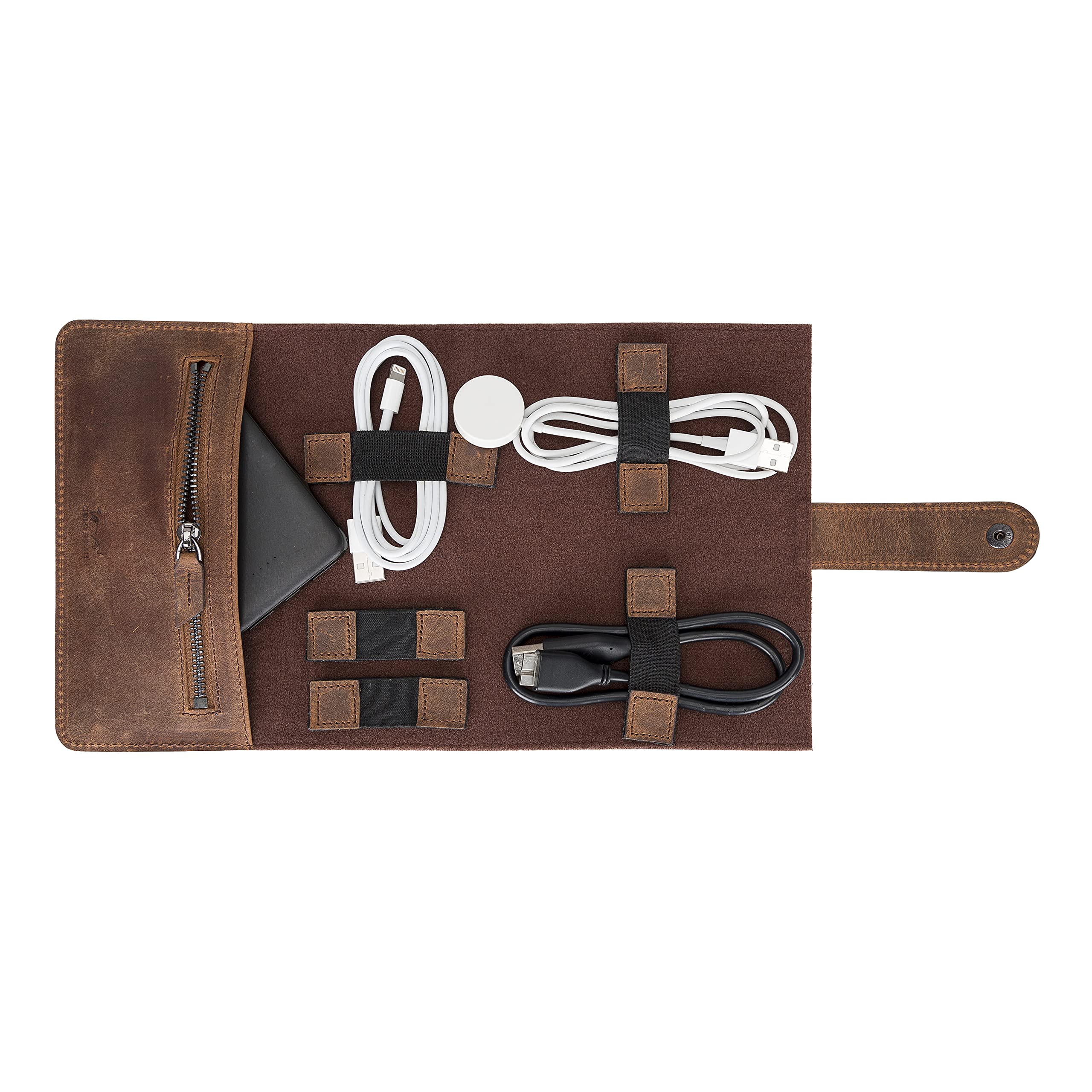 Borsa porta cavi in pelle portatile per gadget da viaggio, custodia per accessori elettronici, hard disk, PowerBank, caricabatterie, mouse, cosmetici, rosa