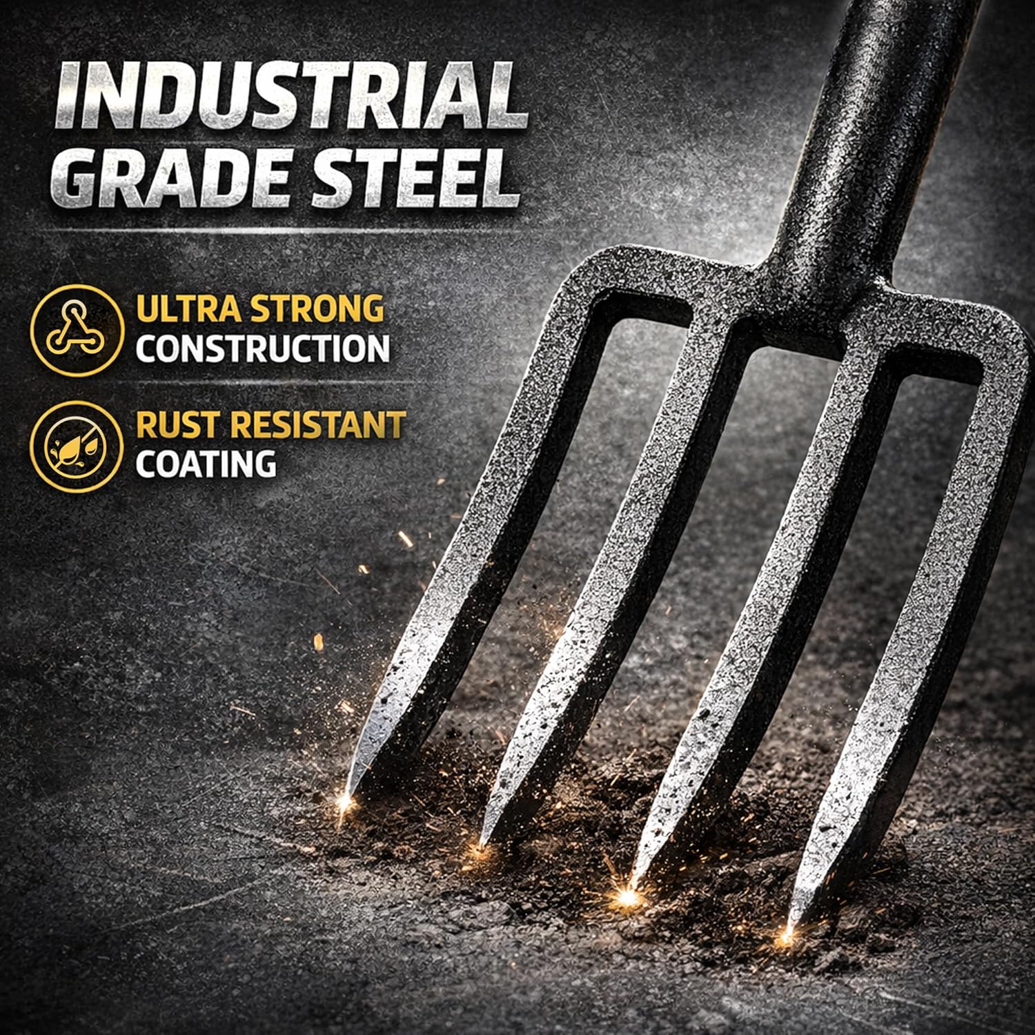Garden Digging Forks with Premium 4-Tine Forged Steel Digging Fork D-Grip Handles 41" Sturdy Metal D-Handle Virtually Unbreakable Gardening Tool 2 Pcs