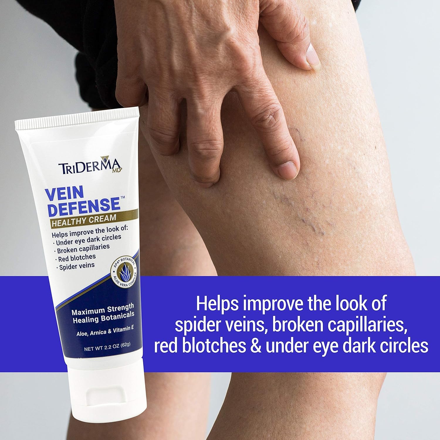 TriDerma Vein Defense Healthy Cream 2.2 Ounces Helps Improve the look of Spider Veins and Under Eye Dark Circles - Image 6
