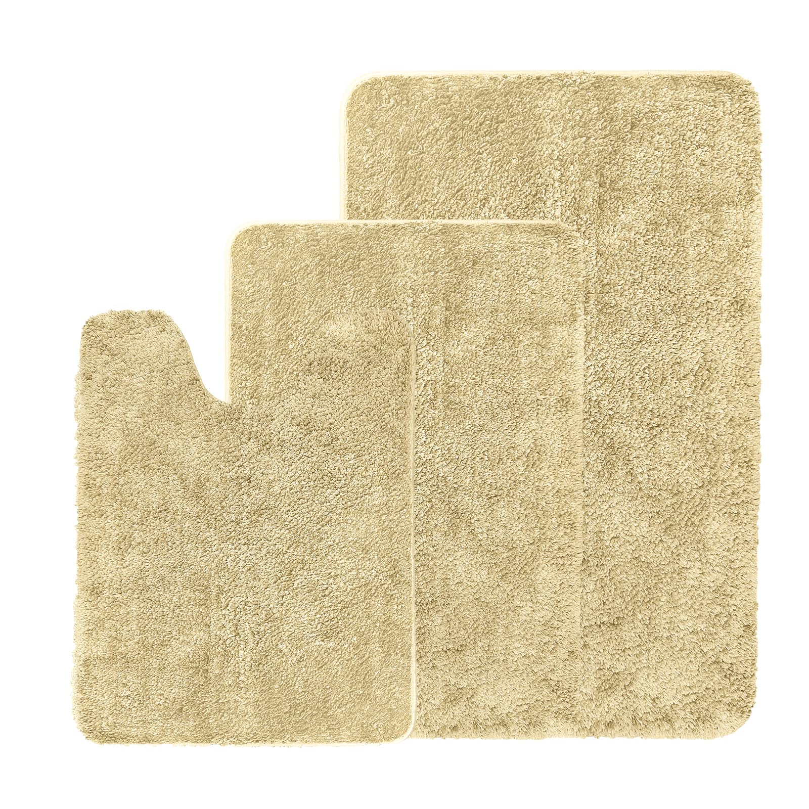 3 Piece Bathroom Rugs, Ultra Soft and Water Absorbent Bath Carpet, Non Slip Bath Rugs Machine Washable, Water Absorbent Microfiber Bath Rugs with