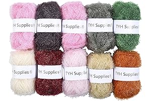 TYH 10 Scrubby Yarn Skeins for Cleaning, Crocheting, Knitting (66 Yards)