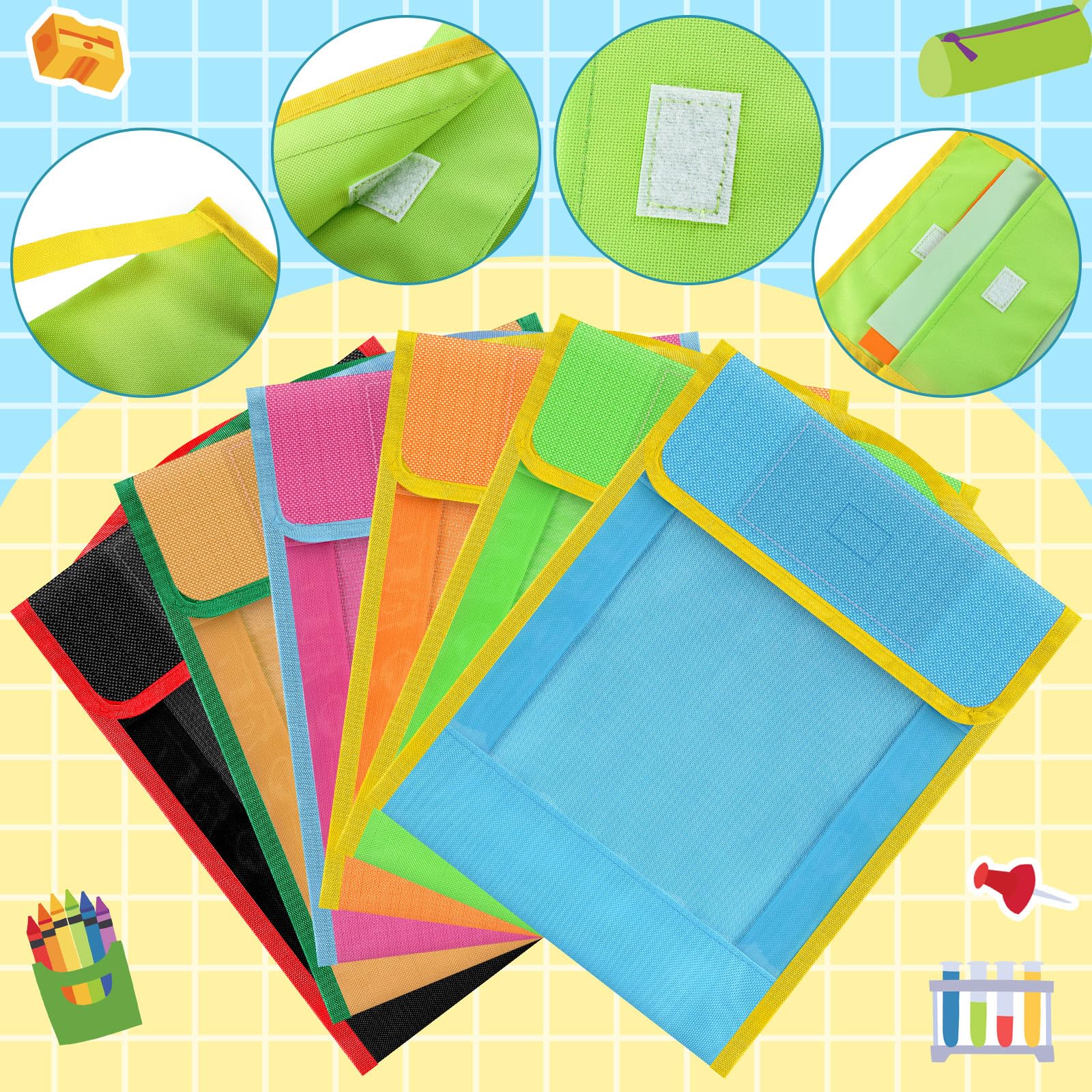 Qilery Schulbedarfs-Set, Schulbedarf, Großpackung, inklusive Büchertasche, Taschen, Notizbücher, Bleistifte, Lineale, Schere, Radiergummi und mehr, für Studenten, Lehrer, Schule, Klassenzimmer,