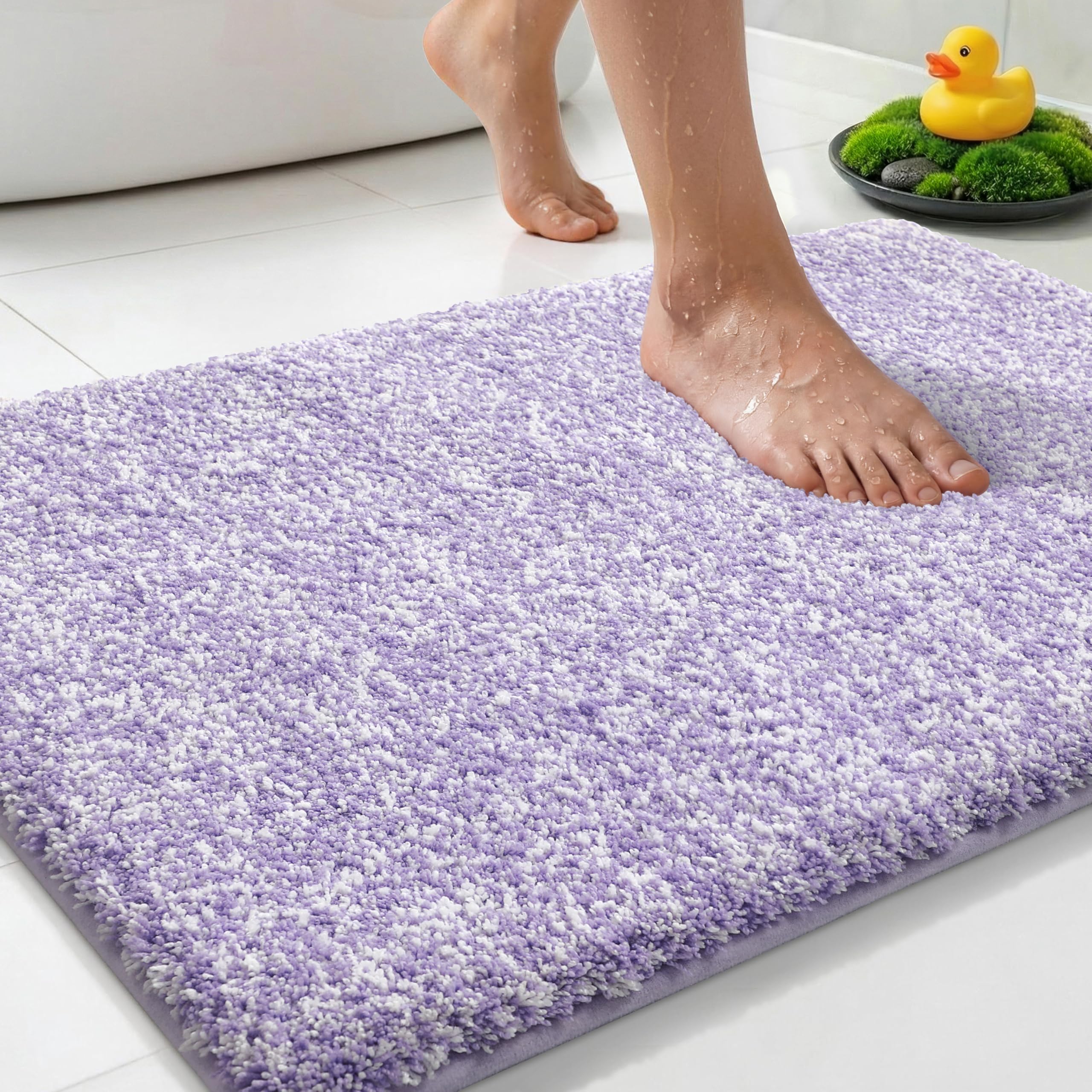 Yimobra Cushioned Anti-Fatigue Bathroom Rug, Bath Mat Non Slip Washable, Dense Soft Microfiber for Bathroom Sink, Shower, Tired Feet Comfort,