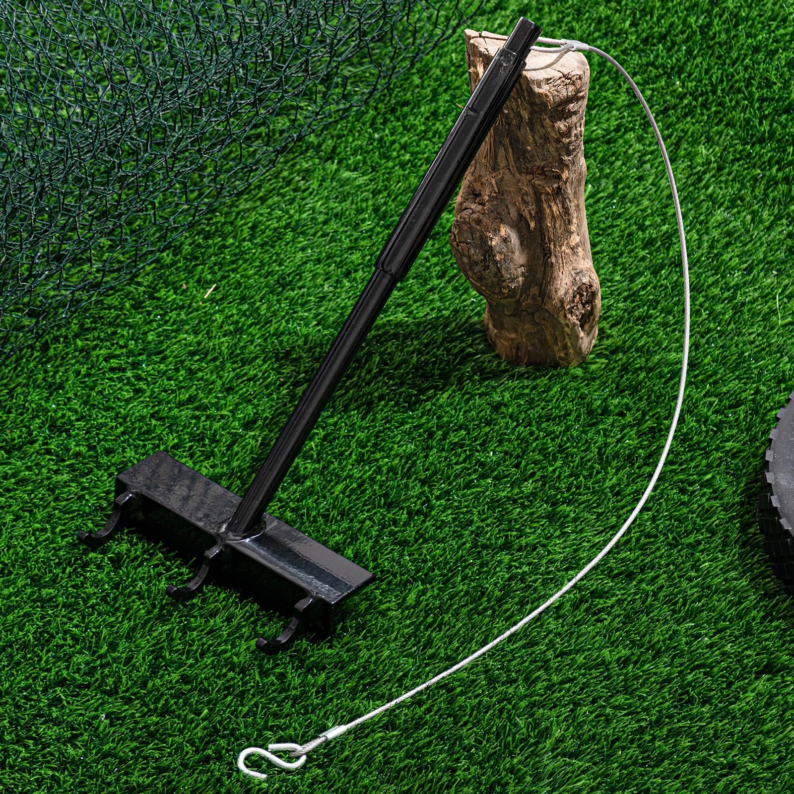 Shimeyao 2 Stück Maschendrahtzaunspanner, strapazierfähig, 40 cm, Maschendrahtzaun mit rutschfestem Griff, schwarzes Stahlmaterial, Werkzeug, für Installation oder Wartung, inkl. Verbindungshaken