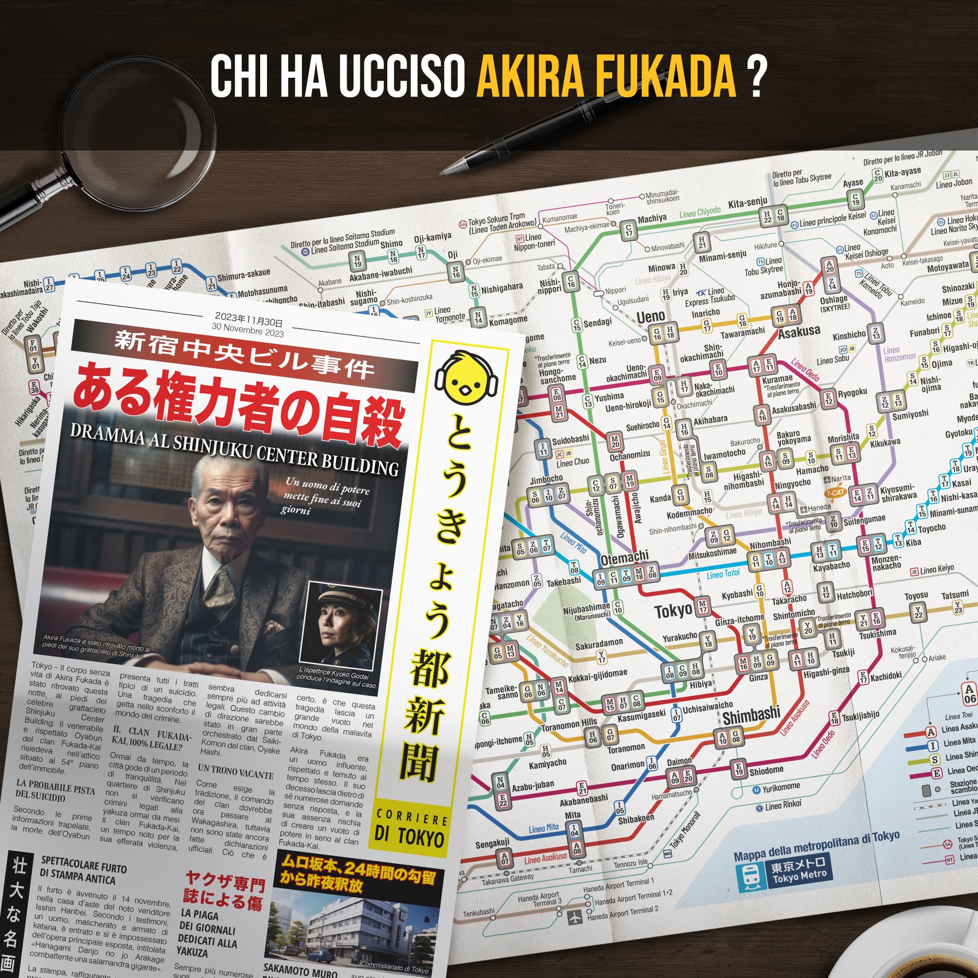 Profiler - The Secret of the Yakuzas: Who Killed Akira Fukada? Detective Escape Game - Complete Dossier with Riddles and Evidence - 1-6 Players, 1h30-2h - 3