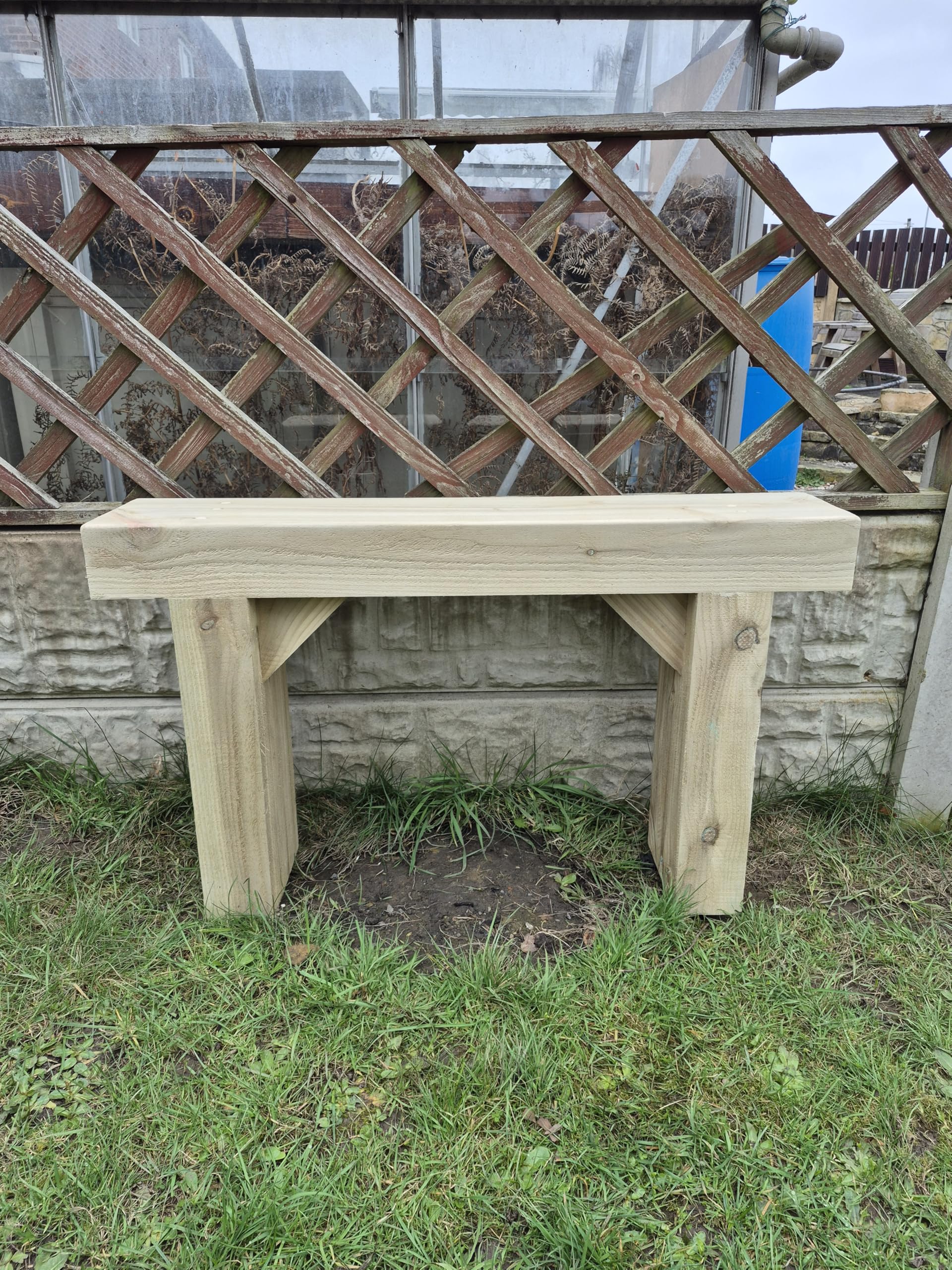 Rustic Wooden Garden Bench, Natural Sleeper Wood,Bespoke size, Outdoor Furniture,Various sizes,Ready to use,Deliver Fully Assembled,Free P&P (Height 55 cm + Length 200 cm)