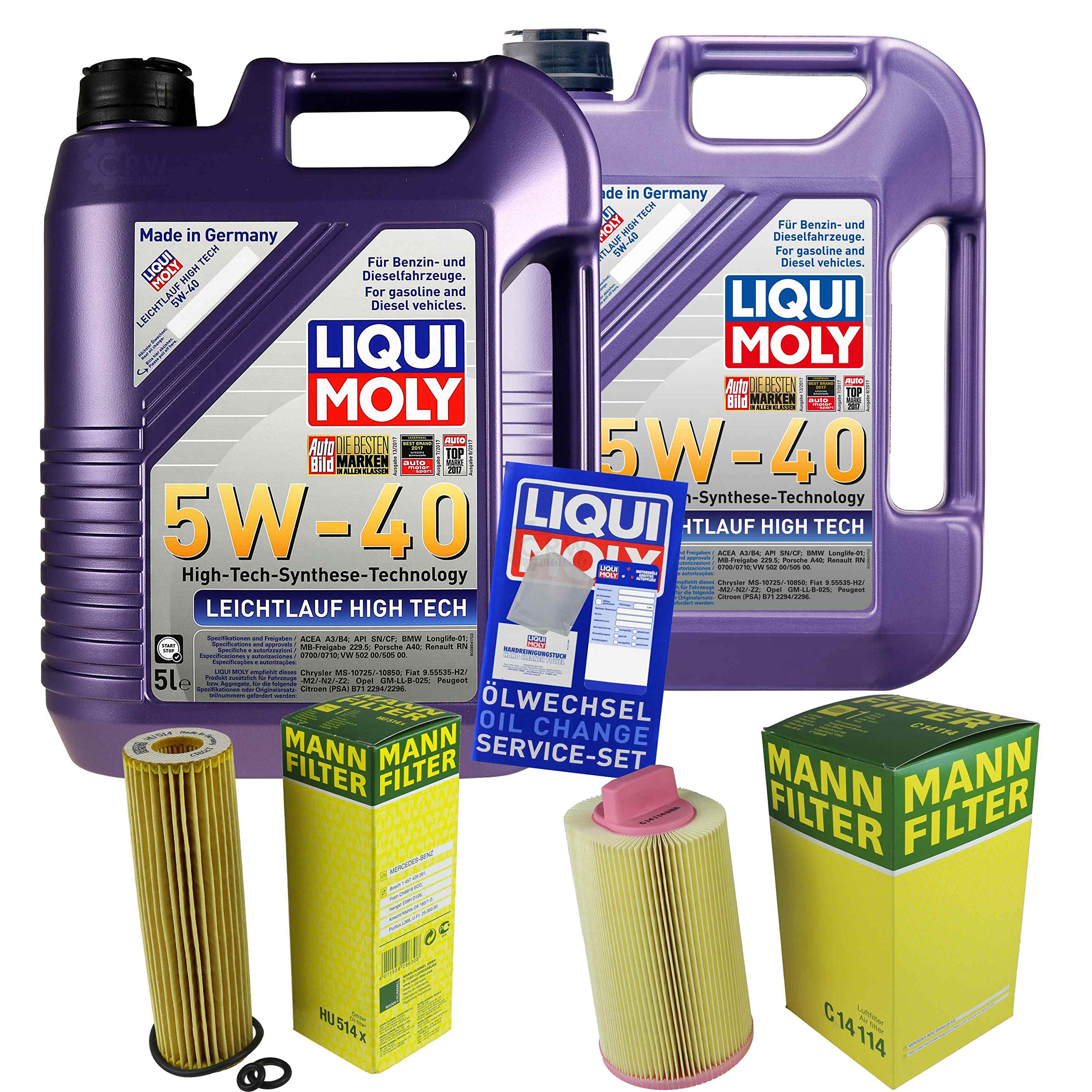 Kit d'inspection 10 l LM LL High Tech 5W-40 + filtre à air MANN