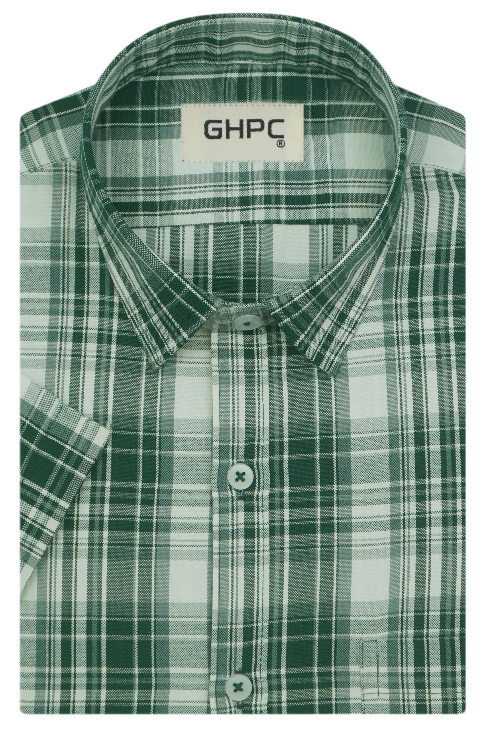 ghpc Cotton Checkered Half Sleeves Regular Fit Formal Shirt for Men-picture-56