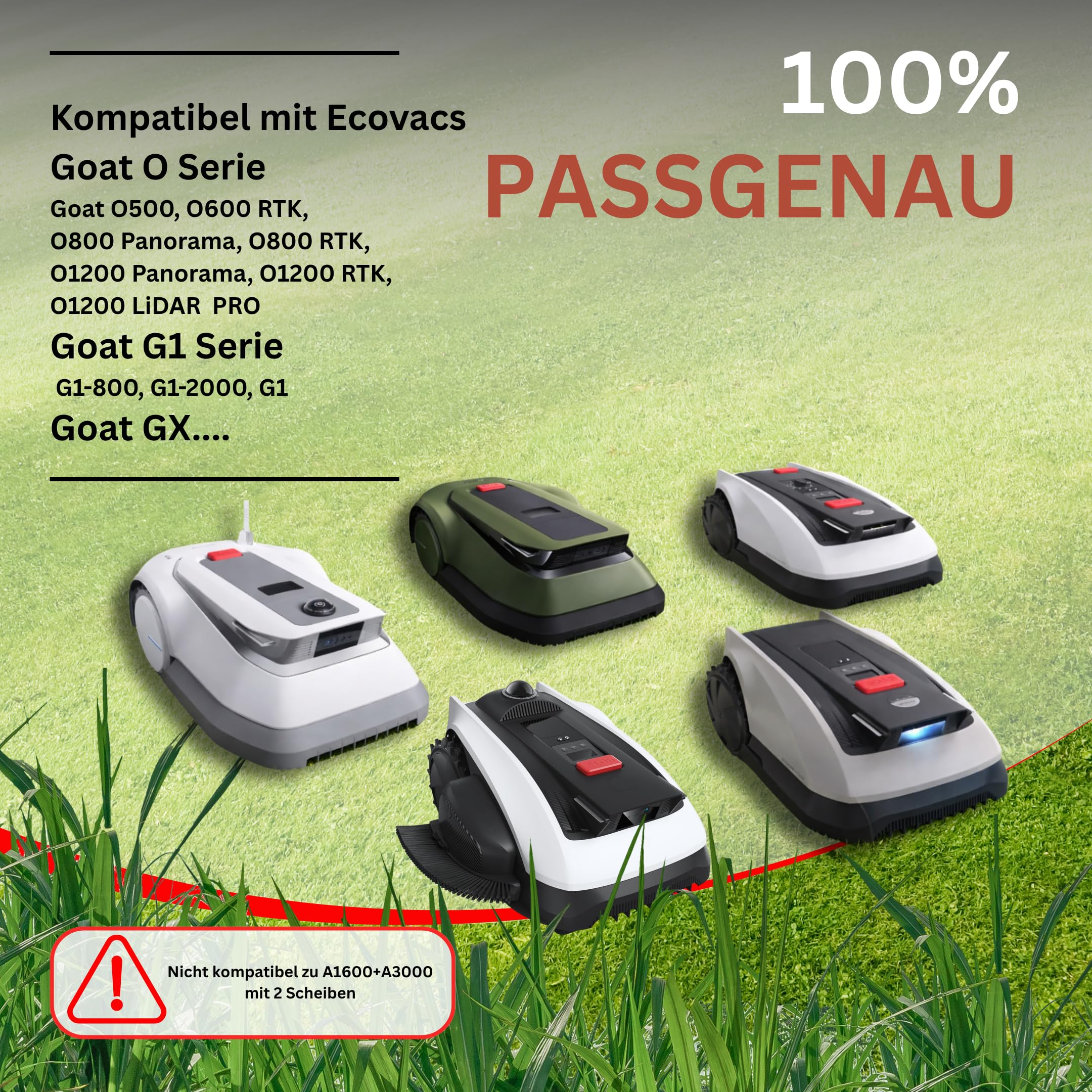 G greengrass tools Vervangend mes compatibel met Worx Landroid, Einhell, LandXCape, Kress, Zoef robotmaaierbladen, 1 gat onbreekbaar, Titan LongLife 0,9 mm, DIN EN 50636 getest, 18 stuks