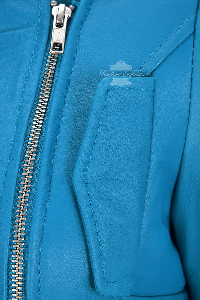 Carrie CH Hoxton Ladies Supermodel Biker Jacket Electric Blue