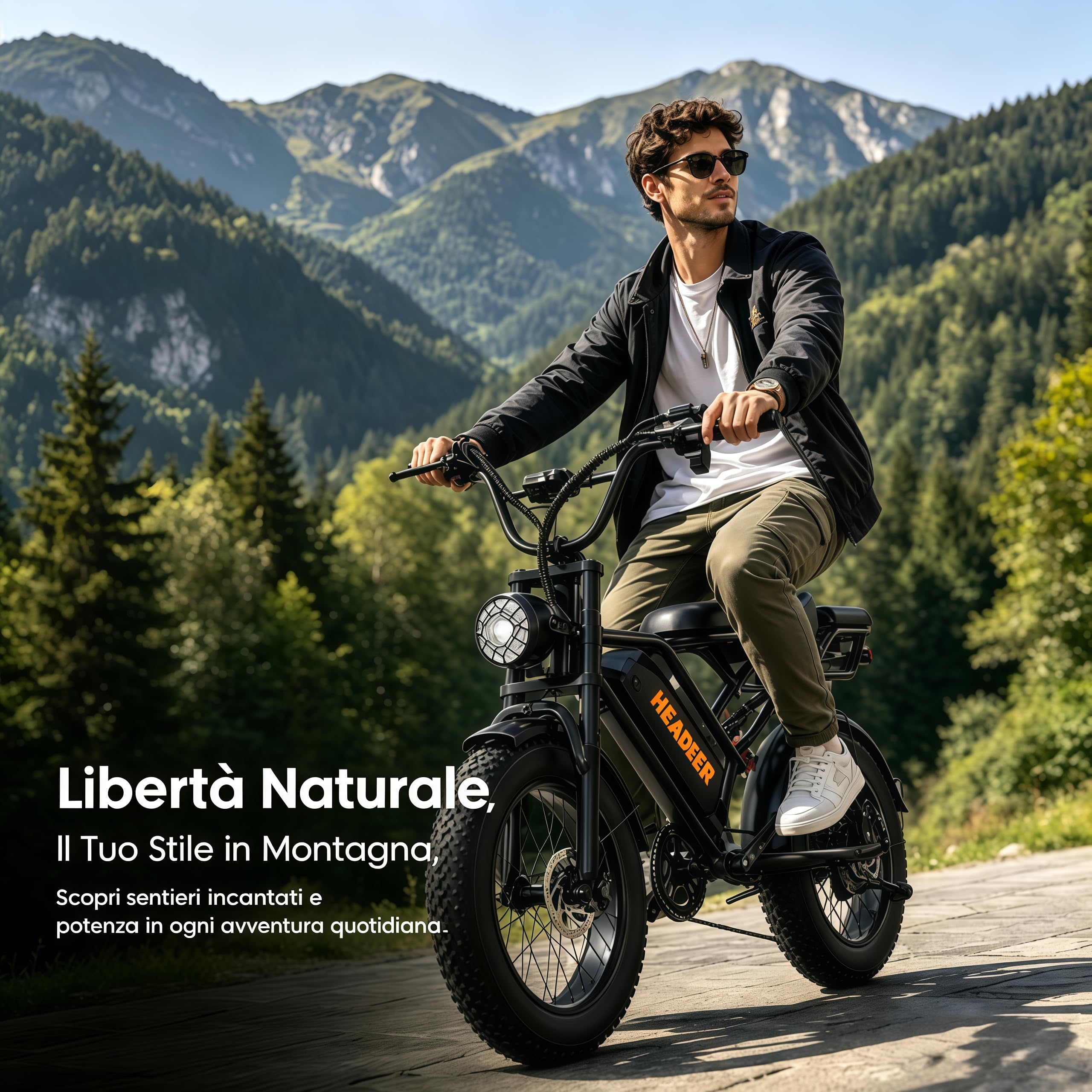 BK20 Bici Elettrica Adulti 20"x4.0" Fat Tire, Città e Fuoristrada, CE EN15194, Batteria 48V 20Ah, 5 Livelli Assistenza, Autonomia 80-100km, Sospensione e Freni a Disco