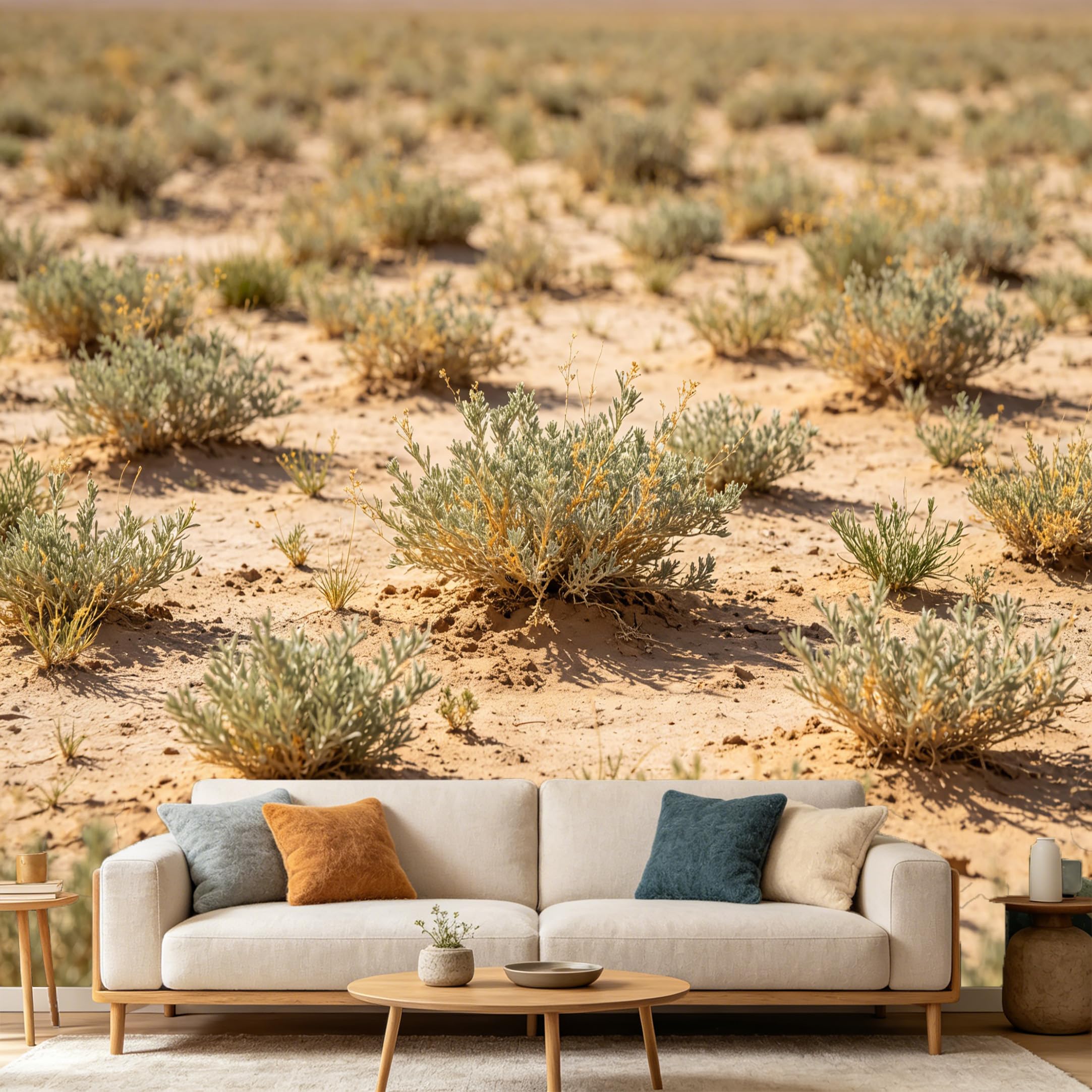 Custom Size Wall Mural Desert Landscape Dry Soil Arid Nature Scenery SelfAdhesive Art Prints wall Fabric (No PVC) Removable Wallpaper Home Bedroom Decor