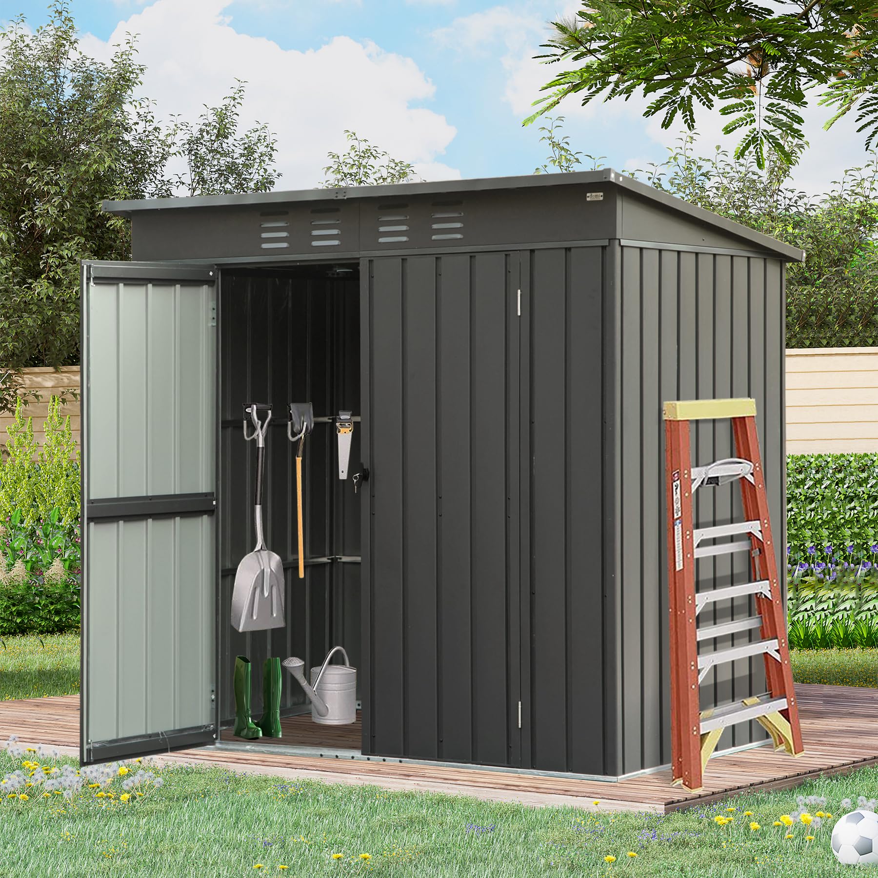DEESEE'S 4X x50個＋4＋x60個セット Domi Outdoor Storage Shed 6x4 FT,Metal Outside Sheds&Outdoor