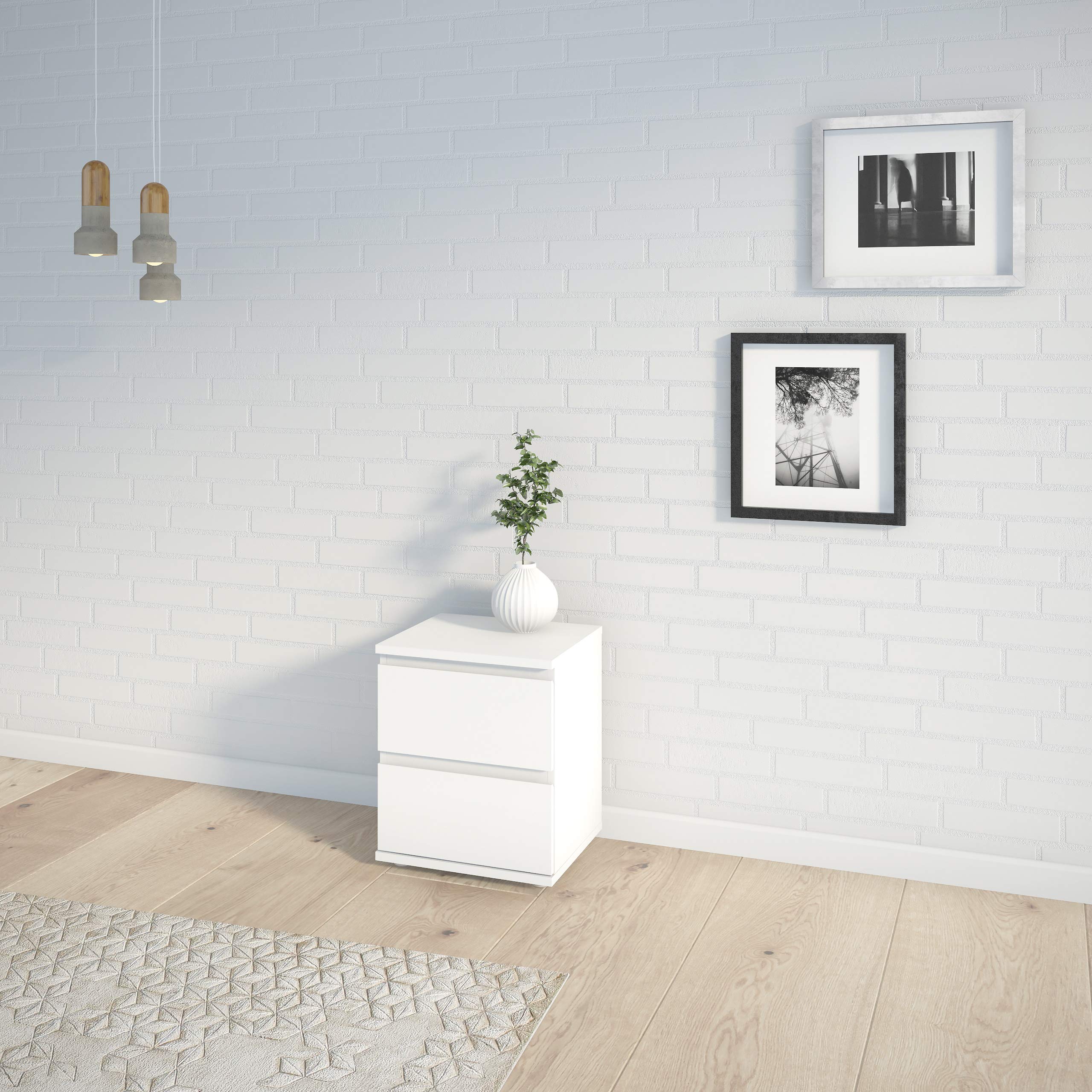 Tvilum 2 Drawer Nightstand, White