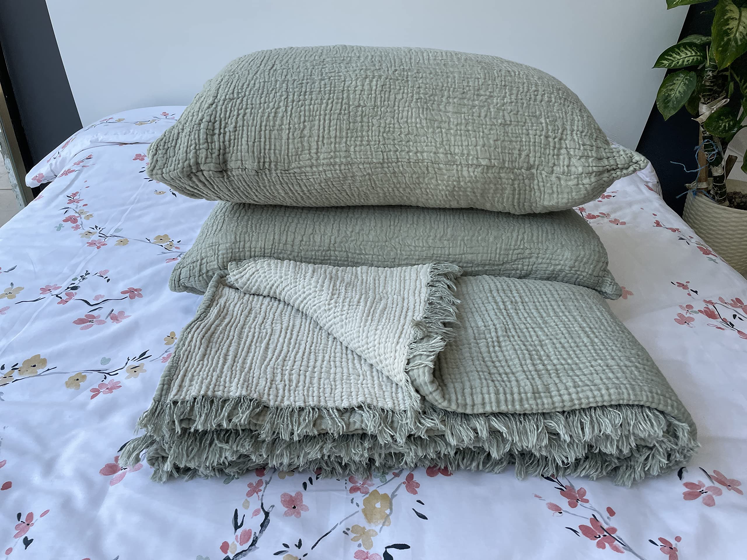 Copriletto In Mussola Di Cotone Al 100%, Coperta A 4 Strati