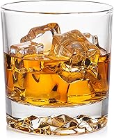 Obsidian Glassware Mountain Whiskey Glasses Set of 4 - 11.5oz Premium Old Fashioned Tumblers with Imprint for Bourbon Scotch Cocktails