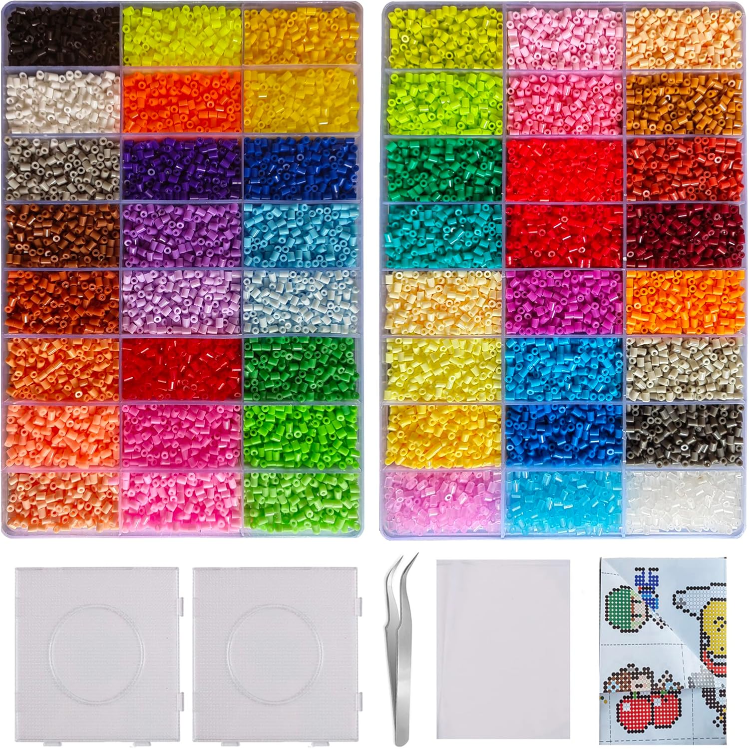 Fuse Beads Kit 50000 pcs 48 Colors Fuse Bead Craft Set for Kids 2.6MM Iron Beads