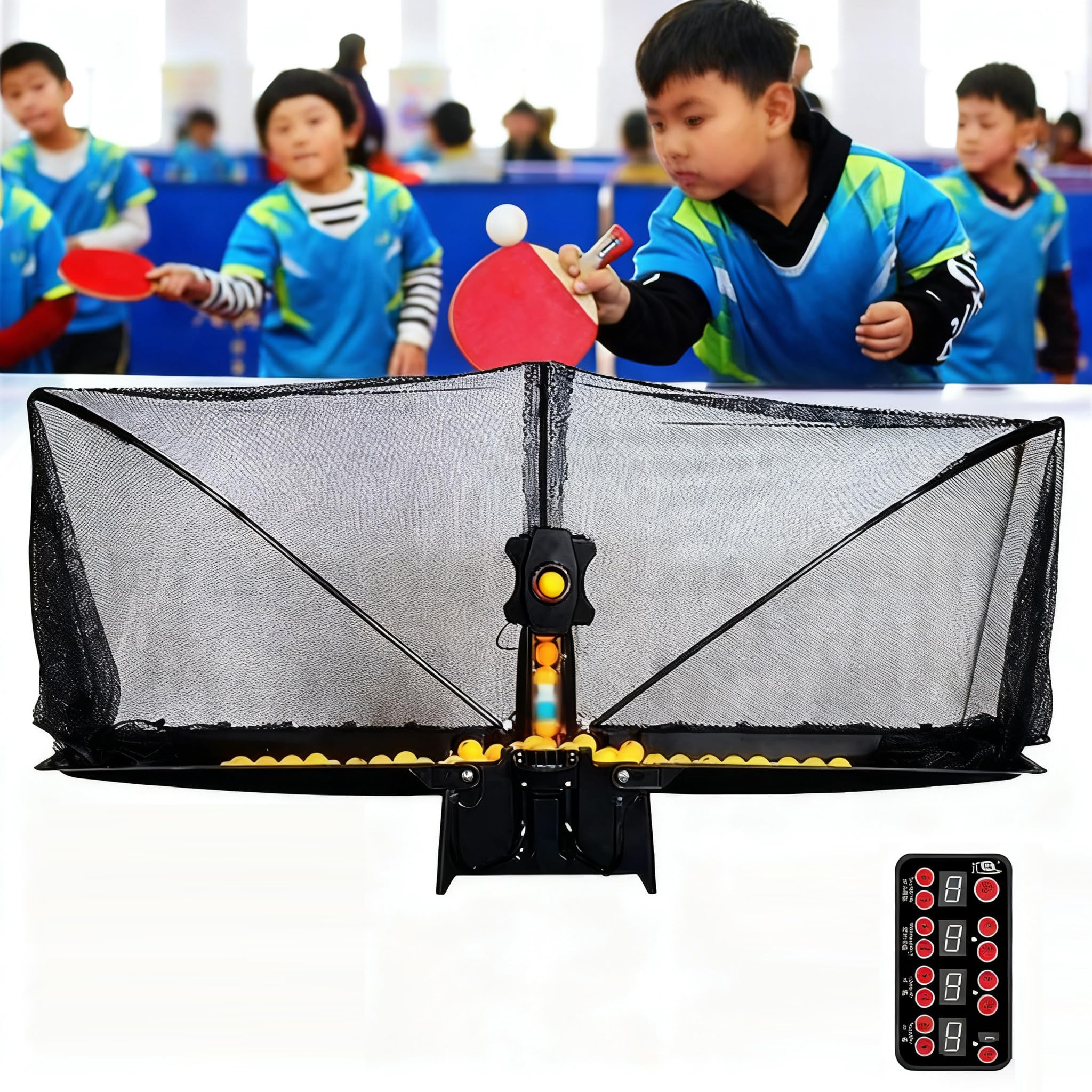 Macchina automatica della palla da ping pong con la rete della raccolta della palla per il gioco