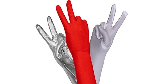 Amazon.com: Skeleteen Silver Metallic Opera Gloves - Roaring 20's