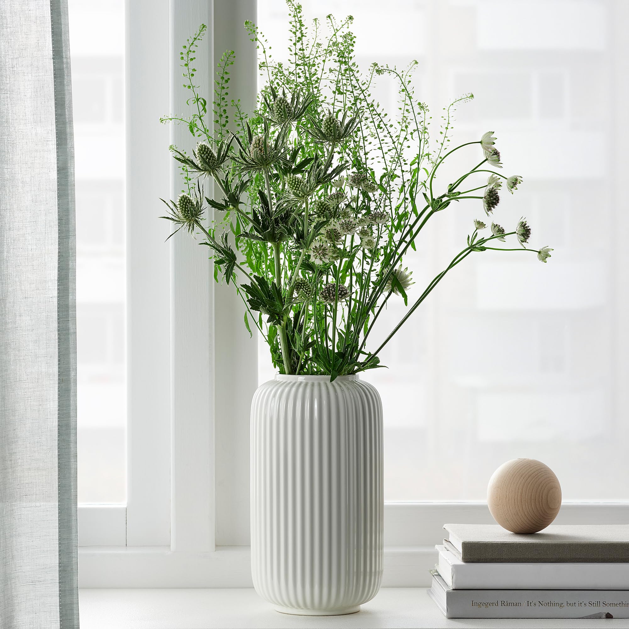 IKEA STILREN Vase, weiß, 22 cm
