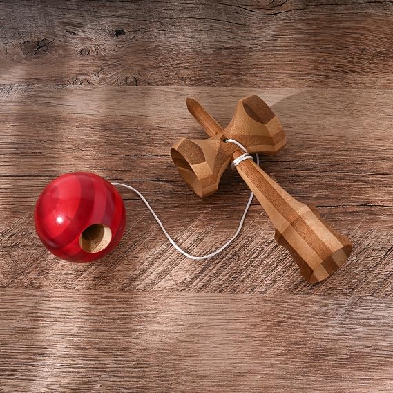 2 Pack | Competition Pro Kendama Full Size | Solid Wood Ball and Cup Coordination Toy | Blue and Red Bundle