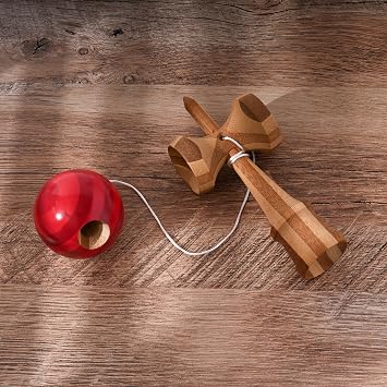 2 Pack | Competition Pro Kendama Full Size | Solid Wood Ball and Cup Coordination Toy | Blue and Red Bundle