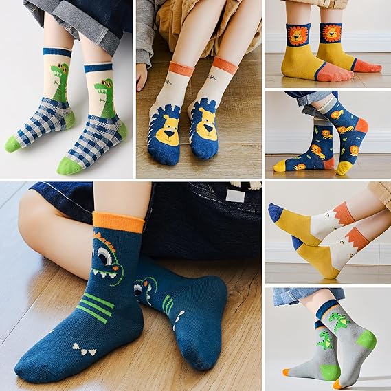 Baogaier 10 paar meisjessokken kinderen katoen roze kindersokken schoolkind sokken paard dierenprint ademend hoge elastische wintersport sokken voor 3-5 jaar 25-28