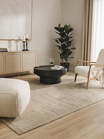 benuta Pure Alfombra Lana Rocco - Topo 300x400 cm - Rectangular & Estilo: Ethno-Style, Natural Living, Minimalista - para Salon, Sala de Estar, Dormitorio - Fácil de Limpiar