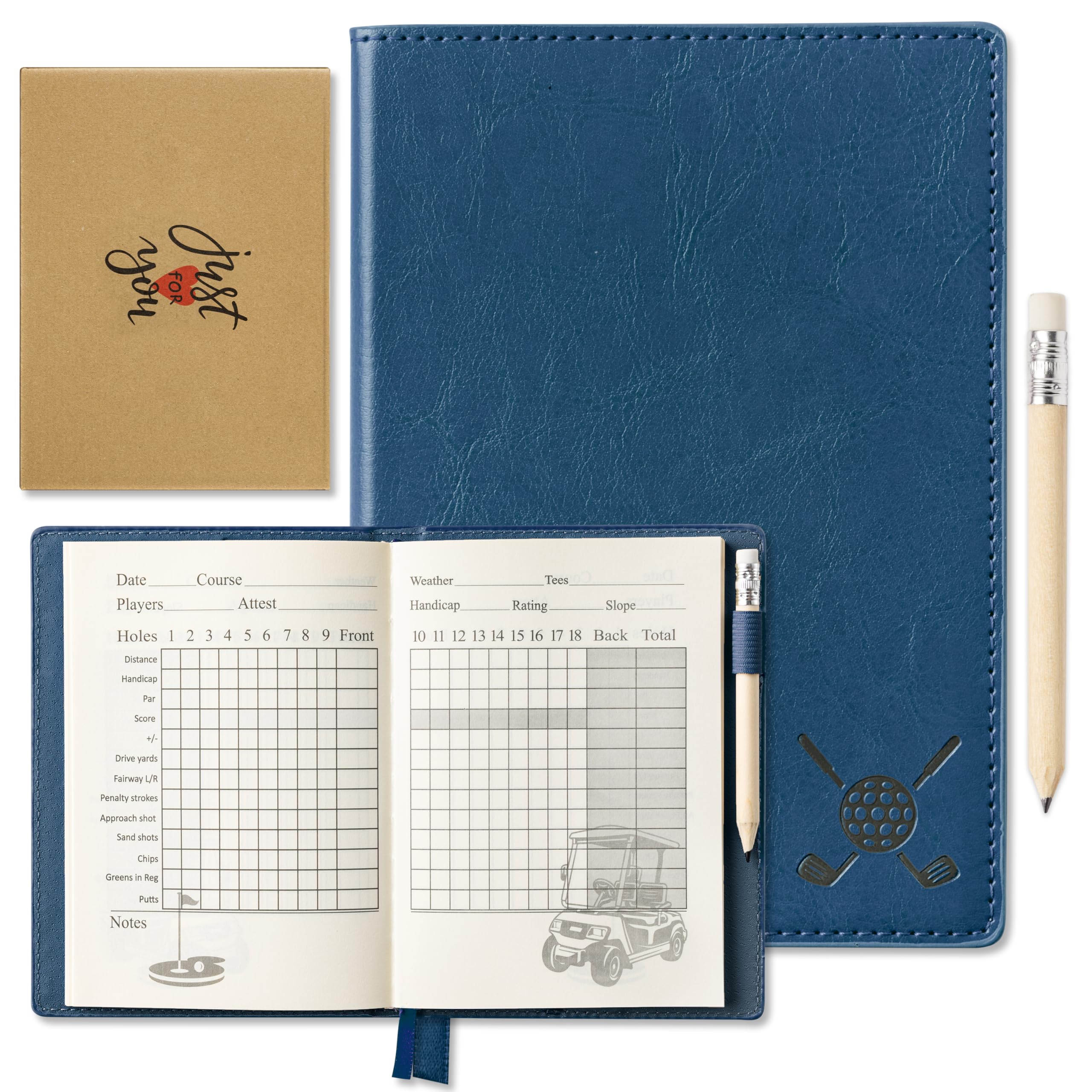 R HORSE Golf Scorecard Book with Pencil, Leather Golf Journal Notebook Gift Set, Pocket Golf Score Book Golf Yardage Book Log Book, Sports and Outdoor Golf Accessories Gift for Men Women Golfer