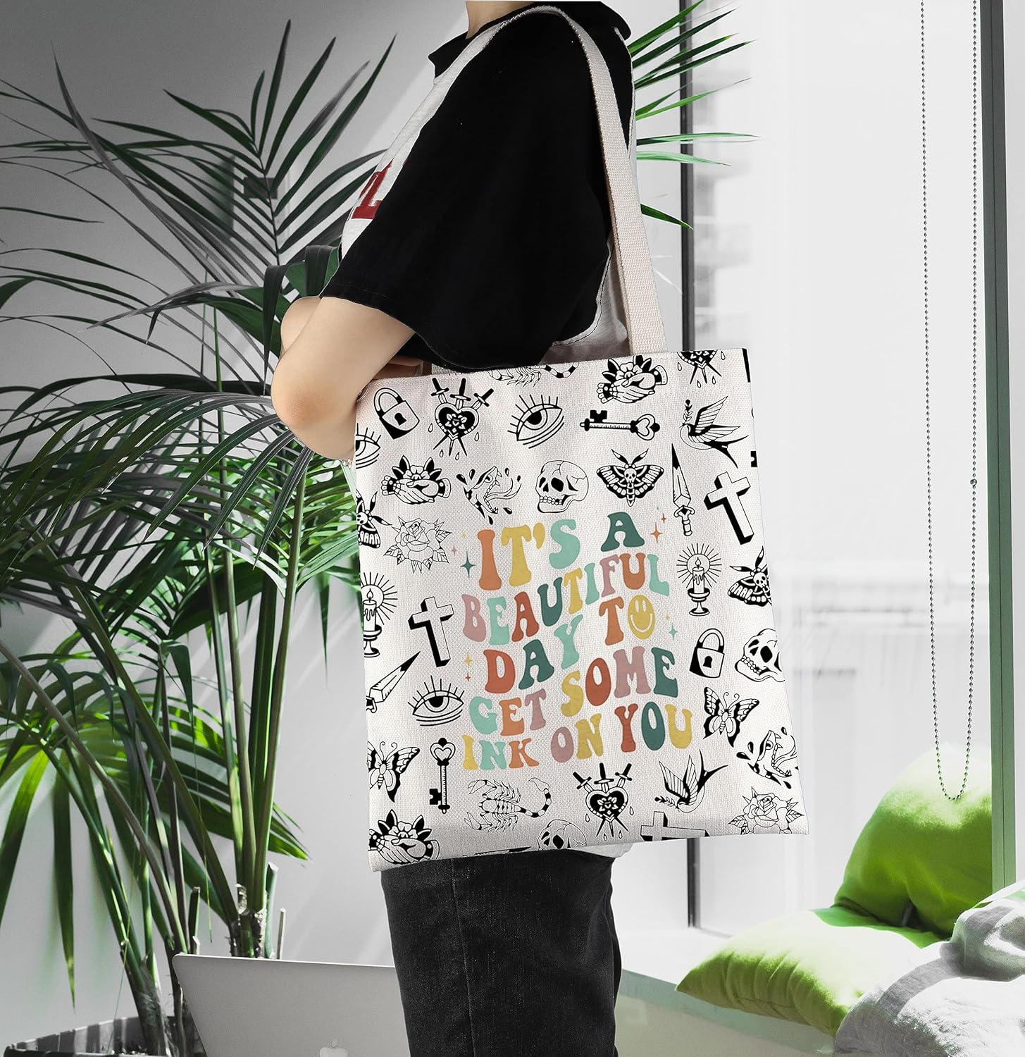 ENSIANTH Tattoo Artist Tote Bag Tattoo Lover Gift Tattooist Gift Get Some Ink,Tattooer gift Tatted Artist Handbag - Image 6