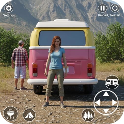 Camper Van Adventure Simulator 3D Real RV Travel, Outdoor Camping