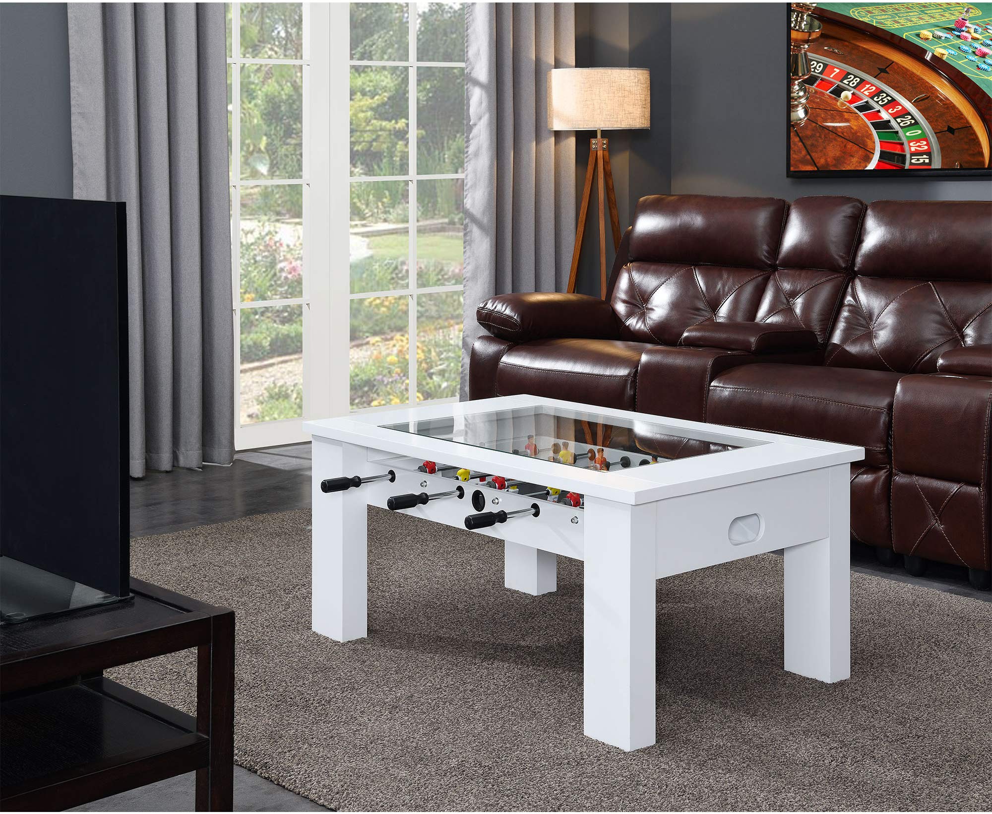 Amazon.com: Hanover Foosball Coffee Table with Telescopic Rods and