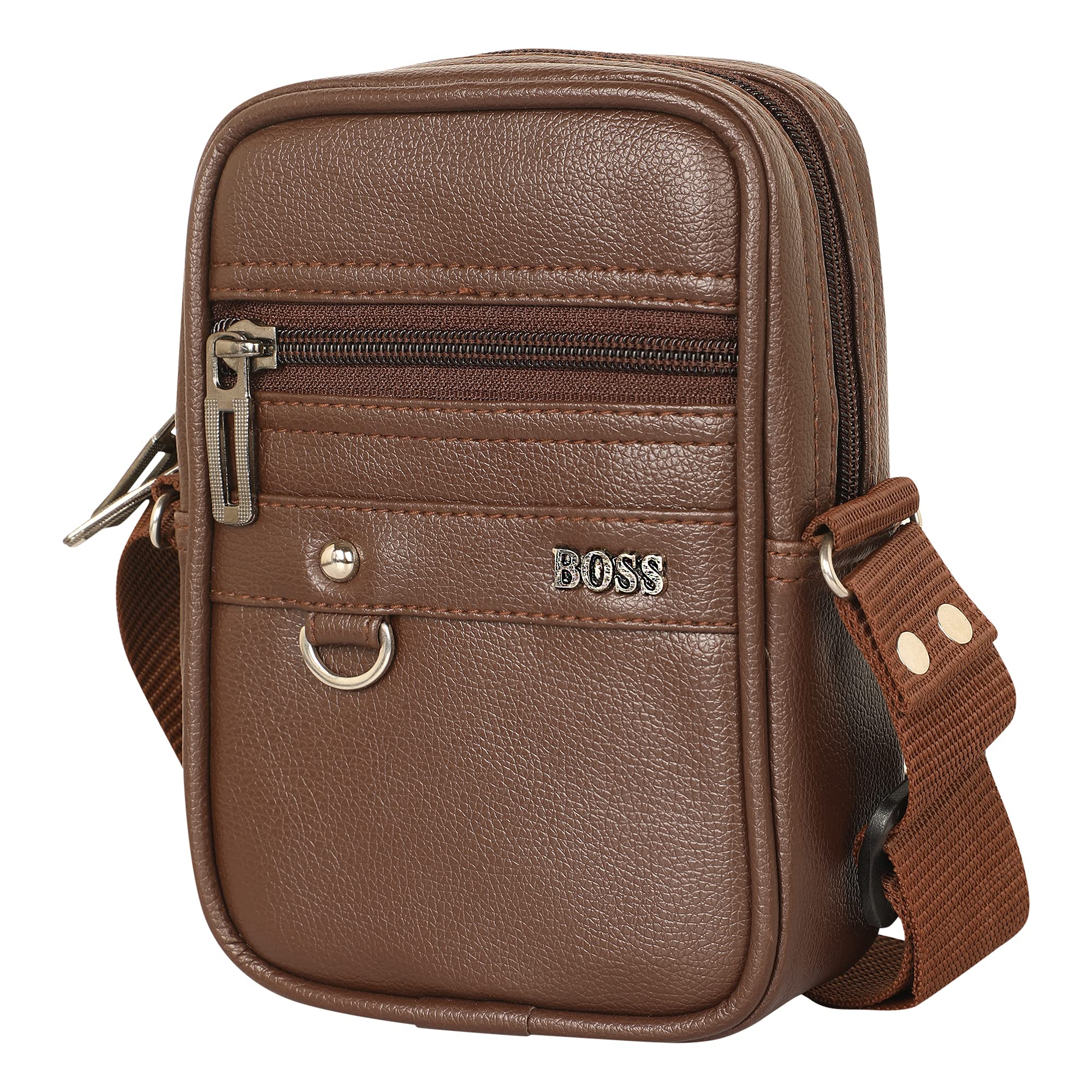 Tourister Stylish PU Leather Sling Cross Body Travel Office Business Messenger One Side Shoulder Bag for Men Women-image-19
